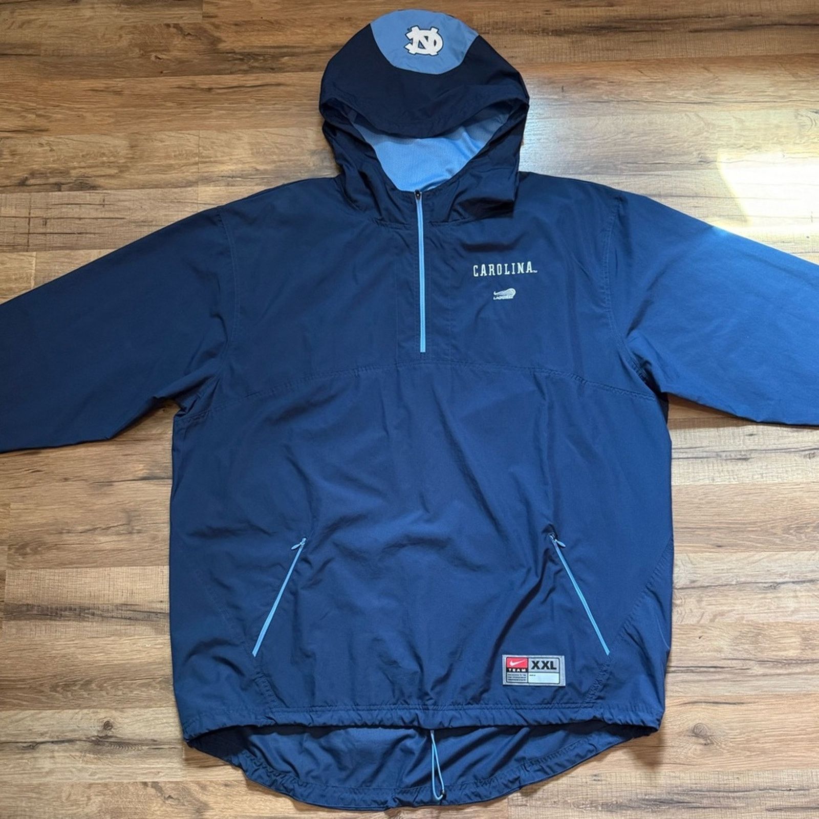Nike NWOT 90s Nike Team UNC Lacrosse Quarter Zip Windbreaker Size US XXL / EU 58 / 5 - 2 Thumbnail