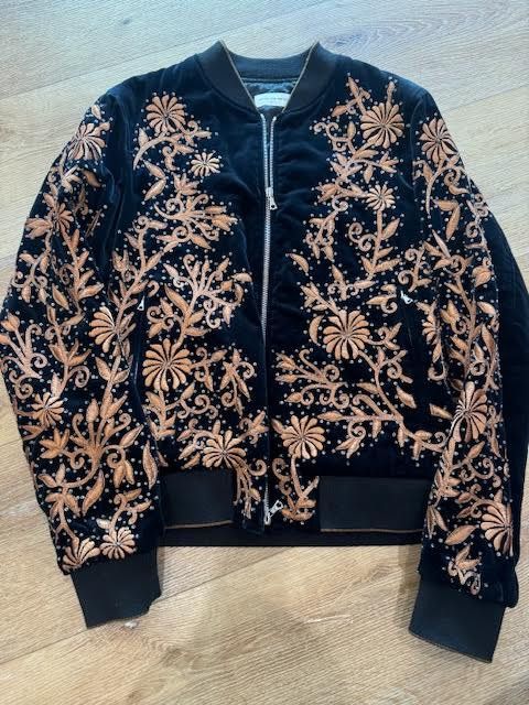 Dries Van Noten Dries Van Noten FW18 Blue Sequin Embroidered Bomber Jacker Size US M / EU 48-50 / 2 - 2 Thumbnail