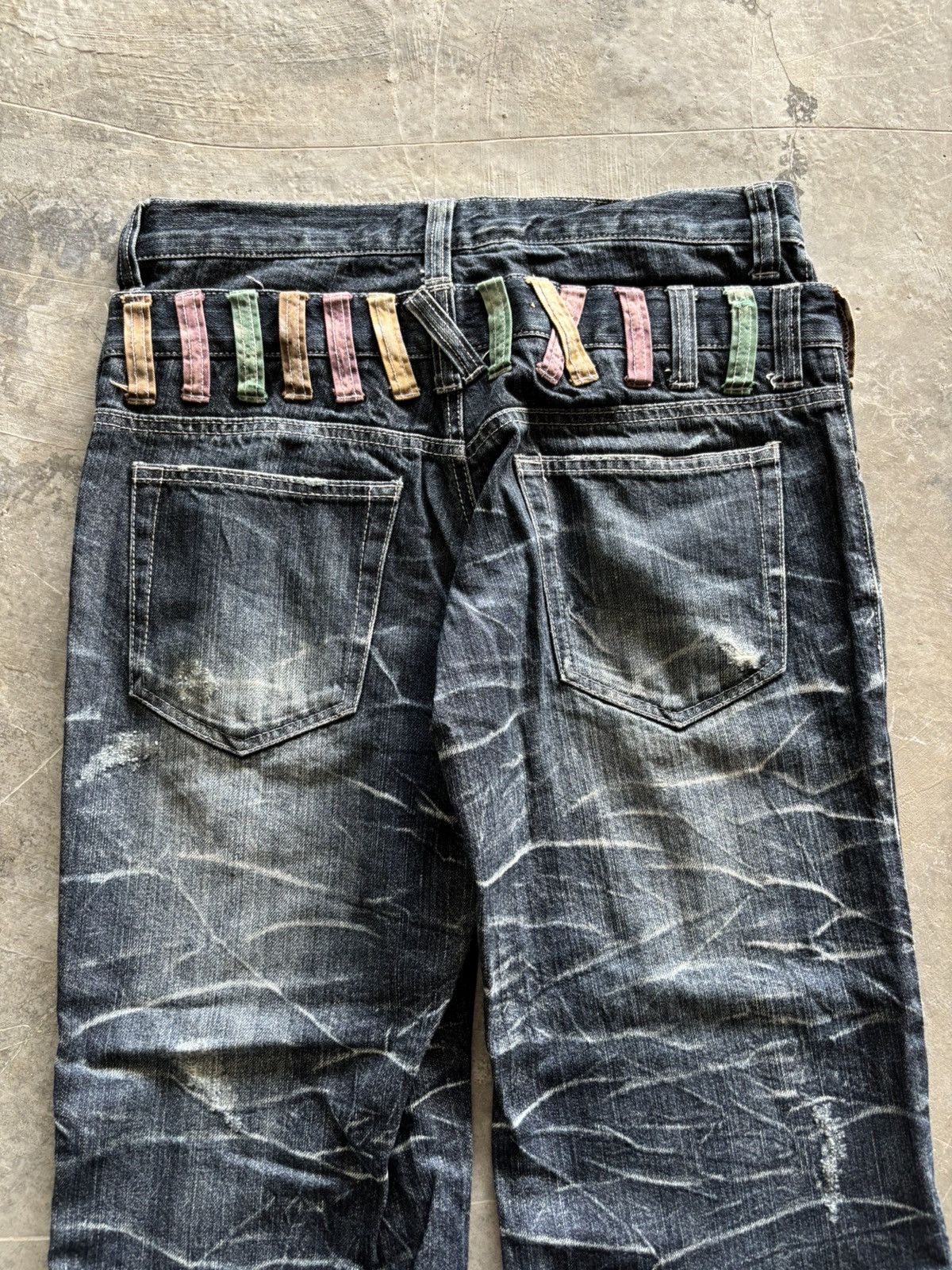 PPFM CRAZY DOUBLE WAIST NYLAUS PUNK GRUNGE SICK FADED CLAW WASHED Size US 32 / EU 48 - 12 Thumbnail