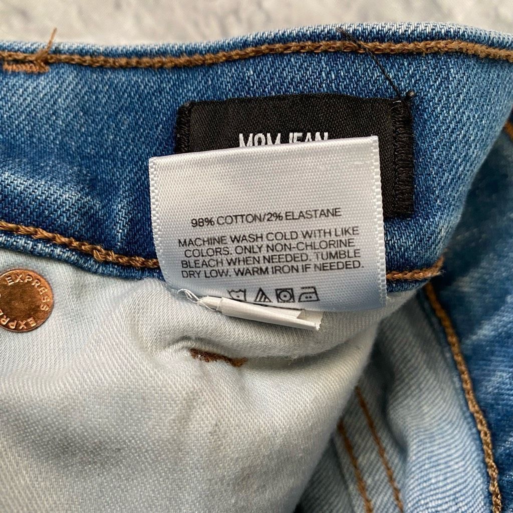 Express Express women 2 cotton blend super high rise mom jeans blue Size 26" / US 2 / IT 38 - 9 Thumbnail