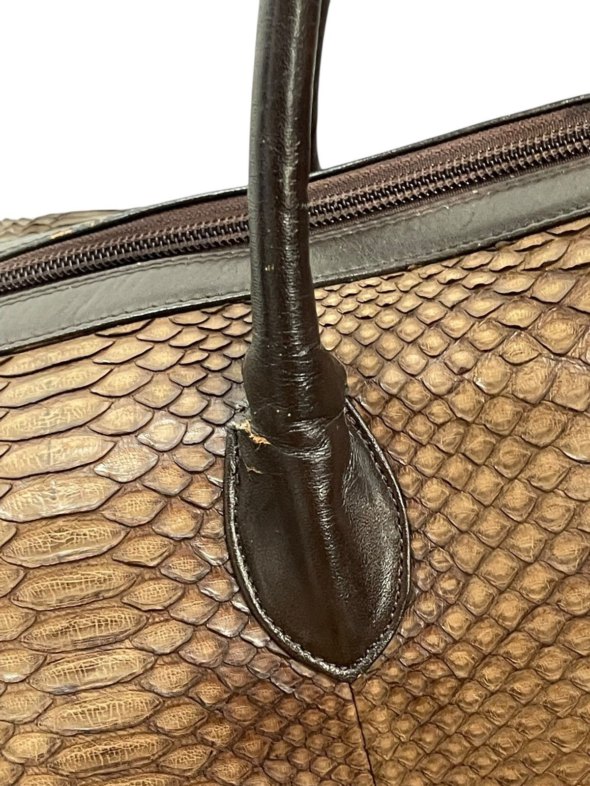 Genuine Leather Full Leather Python Vtg JRA Japan Boston Bag 5🟩 Size ONE SIZE - 13 Thumbnail