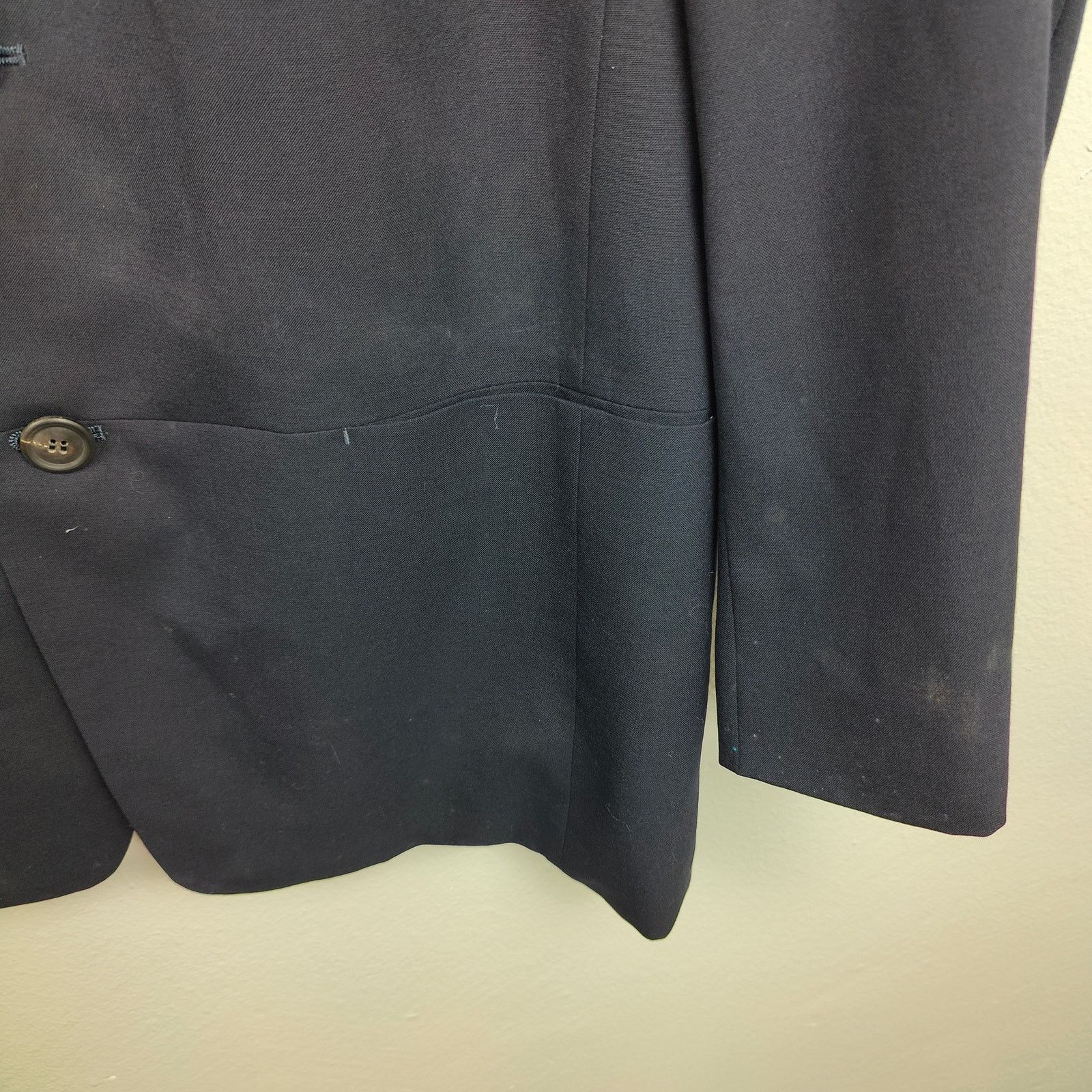 Issey Miyake Vintage Issey Miyake Men Blazer Large 3 Navy Blue 100% Wool Size US L / EU 52-54 / 3 - 5 Thumbnail