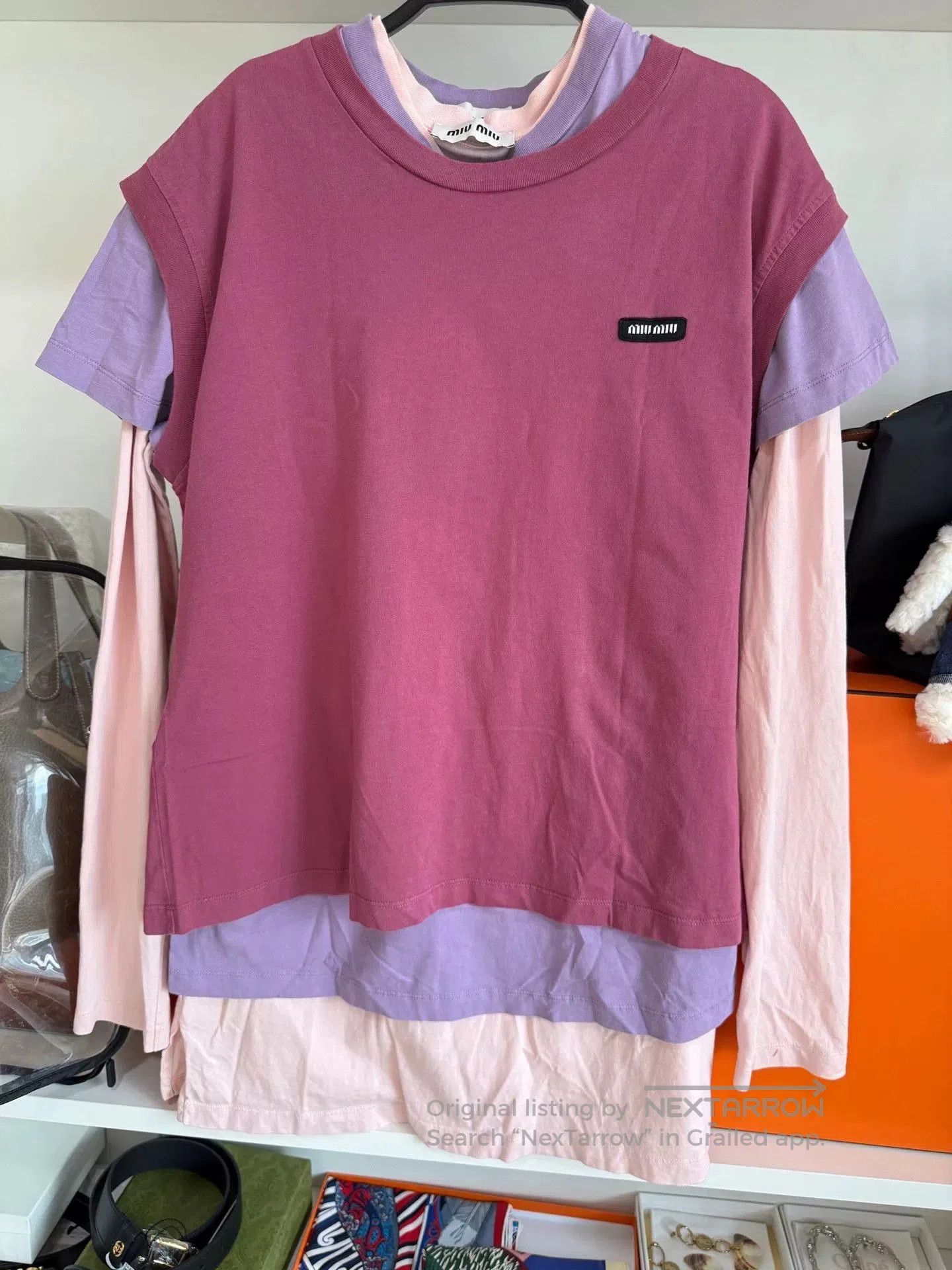 Miu Miu Miu Miu 24SS Purple Pink 3-Piece Sweatshirt. Size M / US 6-8 / IT 42-44 - 2 Thumbnail