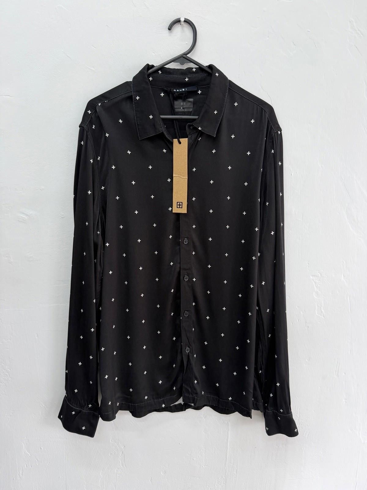 Ksubi new ksubi medium m long sleeve resort shirt cross black Size US M / EU 48-50 / 2 - 1 Thumbnail