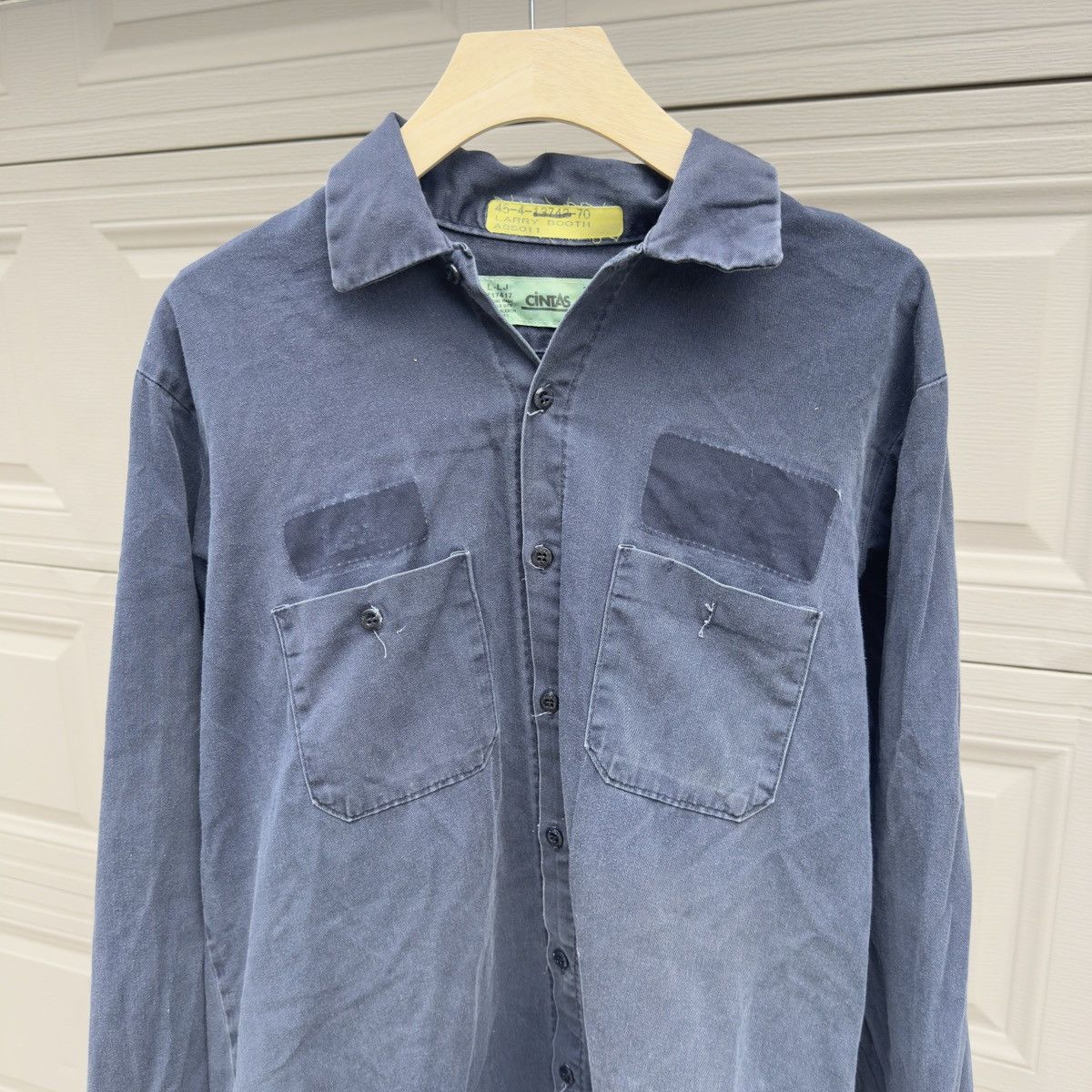 Vintage Sun Faded Thrashed Distressed Work Shirt ERD Grunge Chrome Size US L / EU 52-54 / 3 - 2 Thumbnail