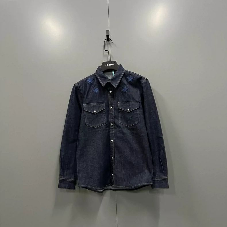 Givenchy Givenchy Vintage Blue Star Embroidered Shirt Size US XS / EU 42 / 0 - 2 Thumbnail