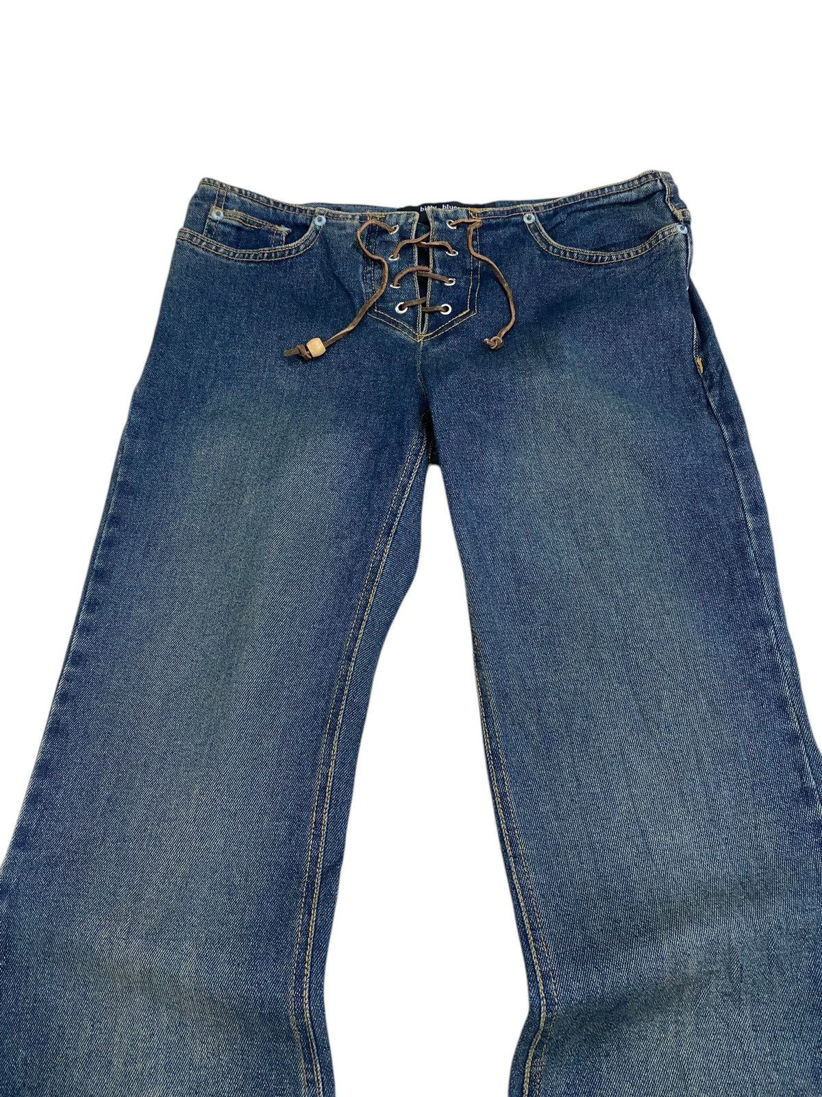 Tornado Mart Vintage Flare Billy Blues Lace Up Denim with Frayed Hem Size US 31 - 5 Thumbnail
