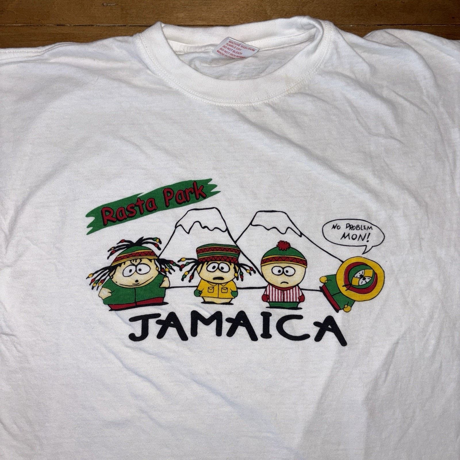 Vintage Vintage 90s Rasta Park Jamaica South Park T-Shirt Animated Size US XL / EU 56 / 4 - 2 Thumbnail