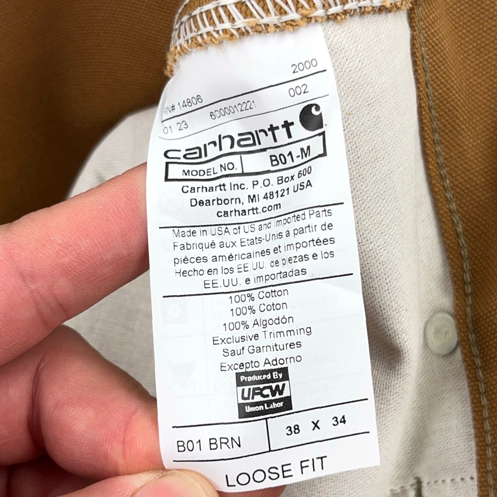 Carhartt Carhartt Pants Men 38x34 Brown Loose Fit Duck Canvas Double Knee USA Baggy 90s Workwear B01 Size US 38 / EU 54 - 4 Thumbnail
