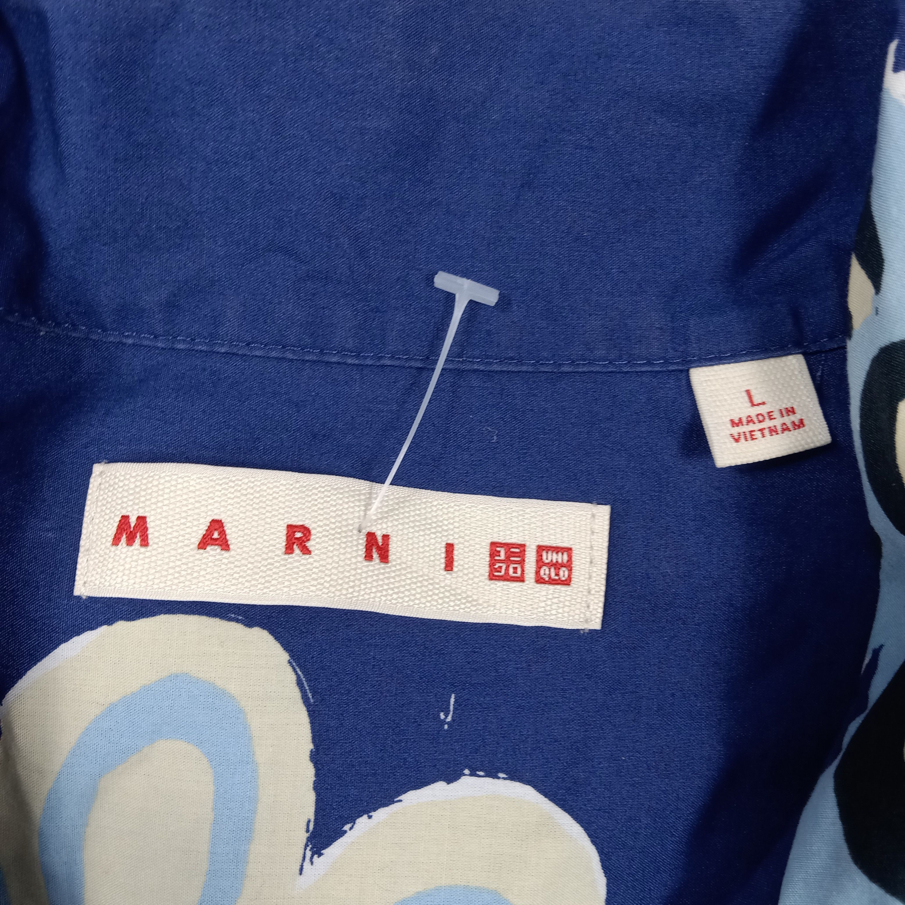 Marni × Uniqlo MARNI x UNIQLO Blue Floral Open Collar Shirt C276N64 Size US L / EU 52-54 / 3 - 3 Thumbnail