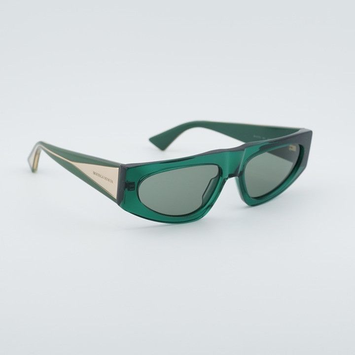 Bottega Veneta Bottega Veneta BV1277S 003 Sunglasses Green Cat Eye Frame Size ONE SIZE - 5 Thumbnail