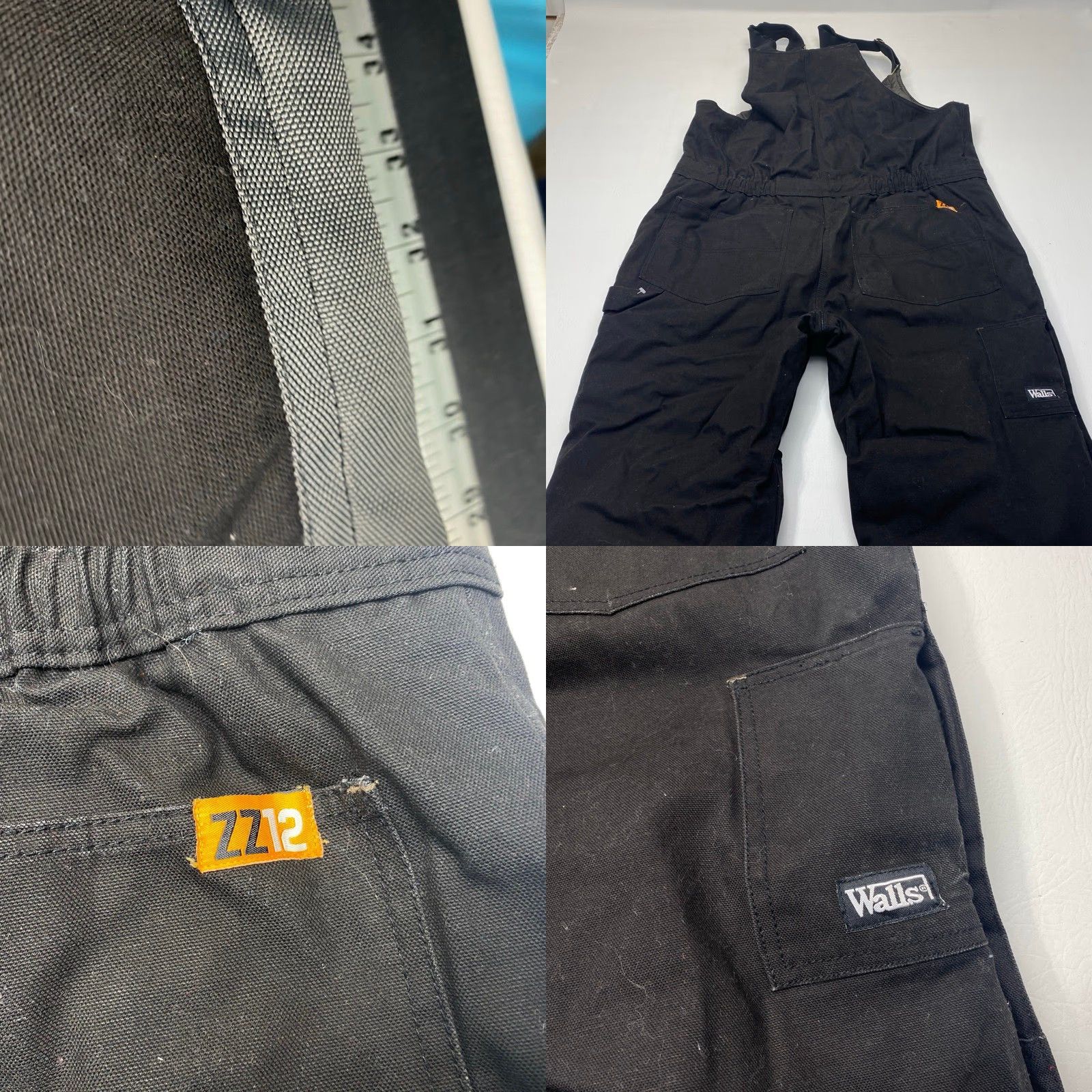 Walls VINTAGE Walls Zero Zone 12 Bib Overalls Men XL Black Duck Canvas Quilted Insulated Overalls (Workwear, Winter) Mens Size US 44 / EU 60 - 9 Thumbnail