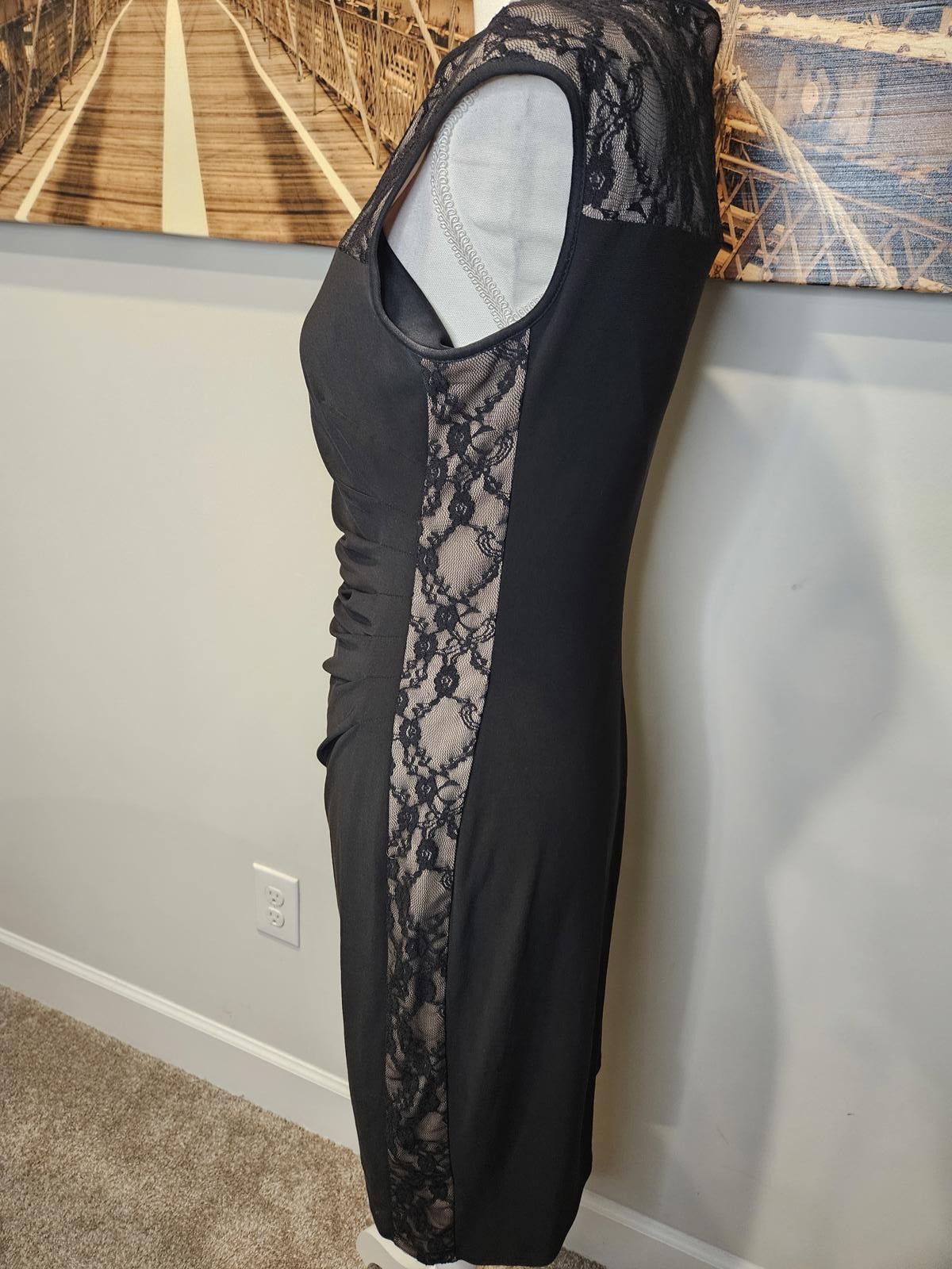 Chaps Chaps Black Lace Dress - Figure Flattering Size M / US 6-8 / IT 42-44 - 2 Thumbnail