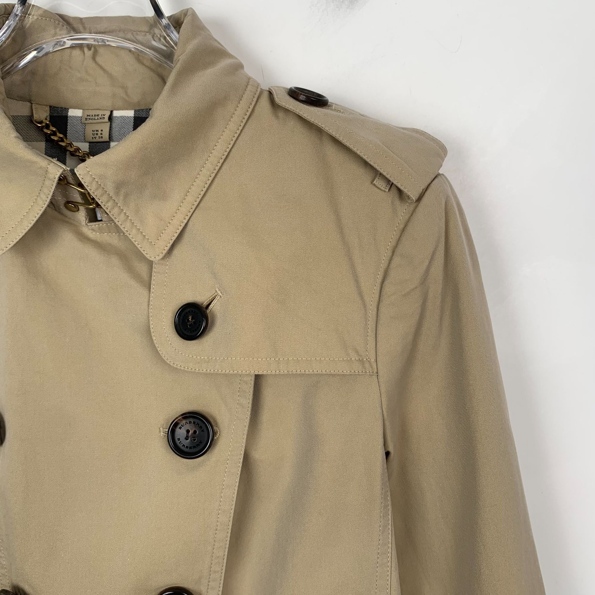 Burberry Burberry Brown Cotton Belted Trench Coat (Size 38/S) Size S / US 4 / IT 40 - 7 Thumbnail
