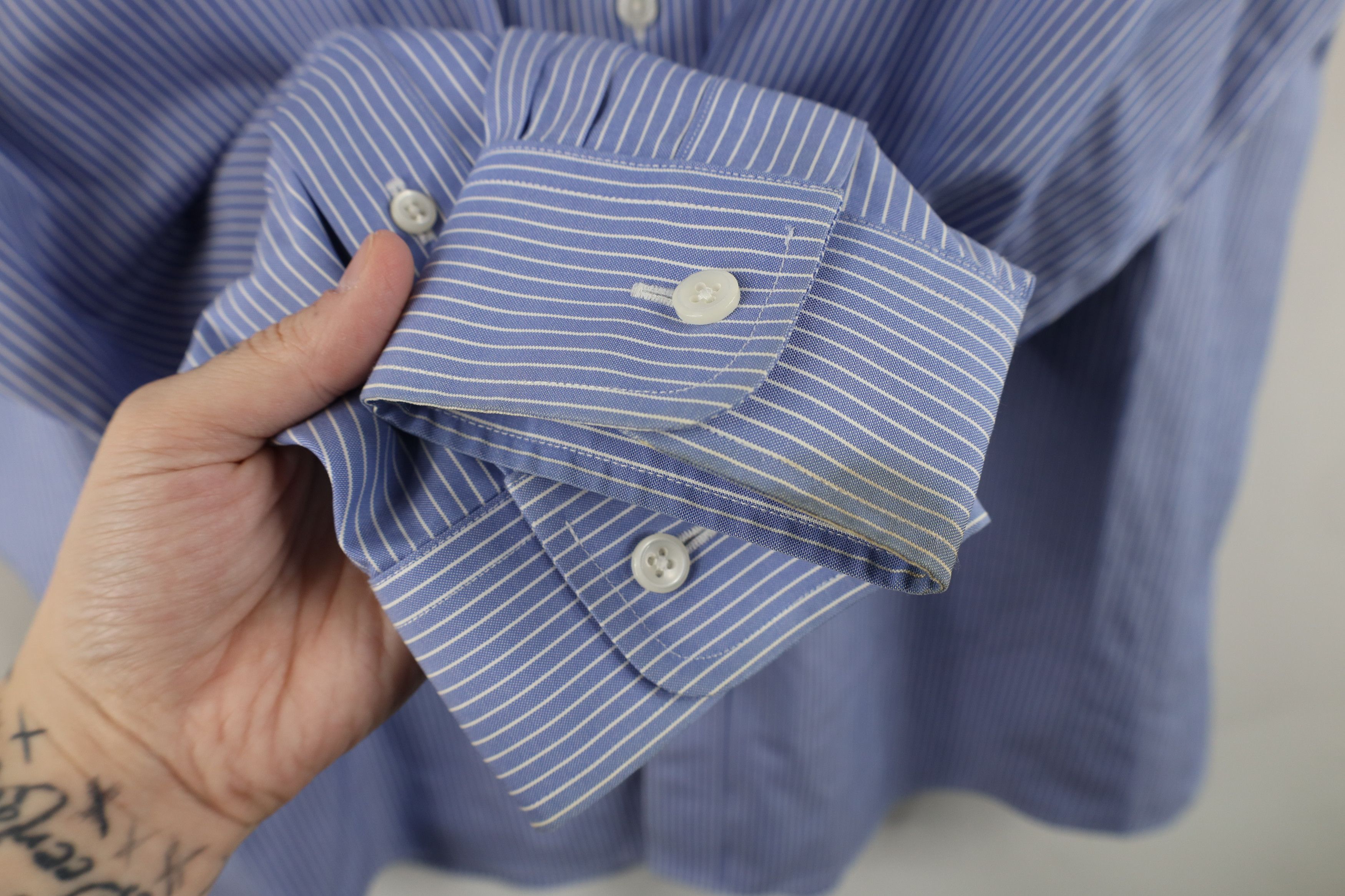 L.L. Bean × Vintage Vintage LL Bean Fitted Pinstriped Collared Button Down Shirt Size US M / EU 48-50 / 2 - 4 Thumbnail