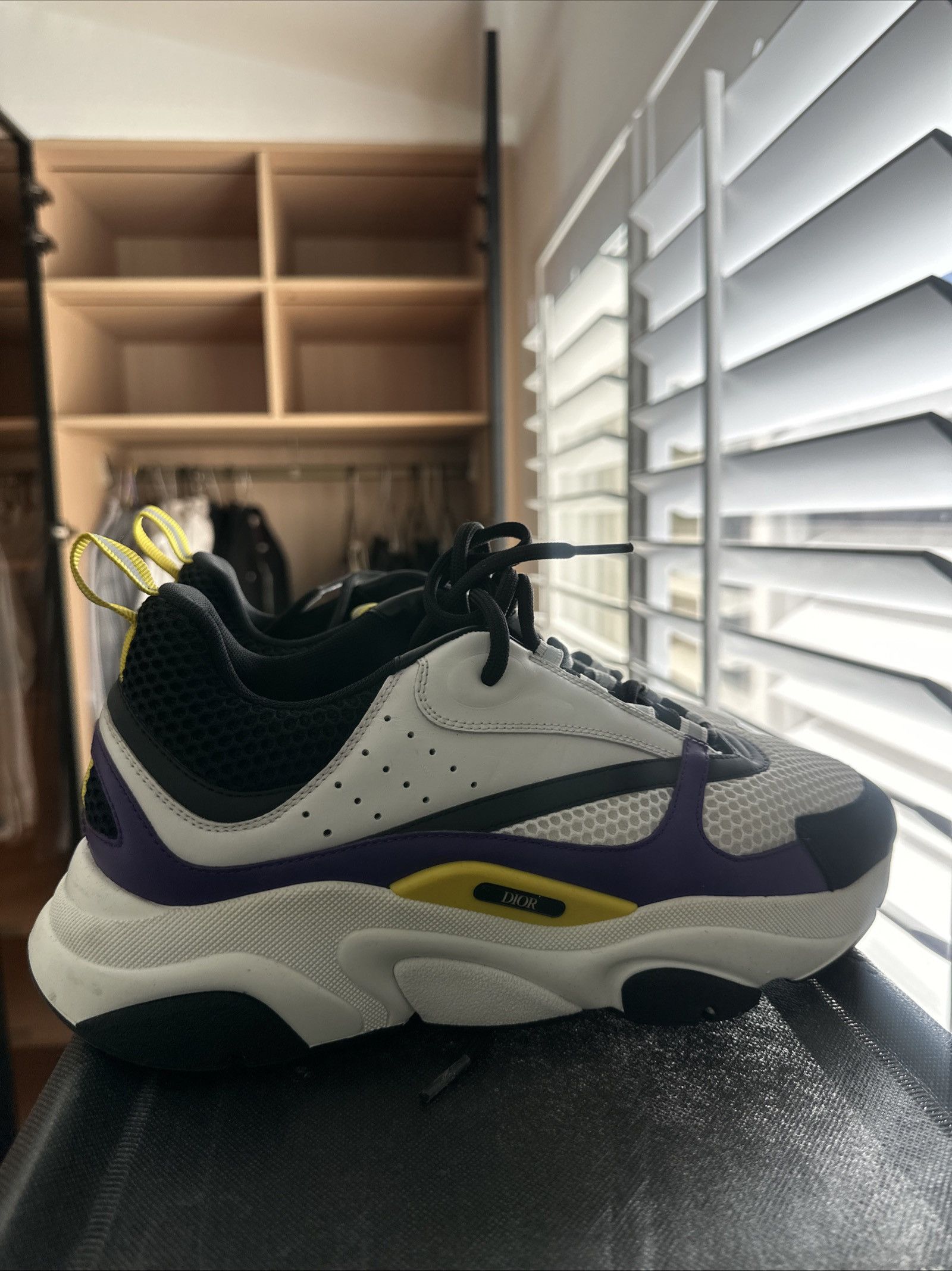 Dior B22 Sneakers White Black Purple Yellow Size 44