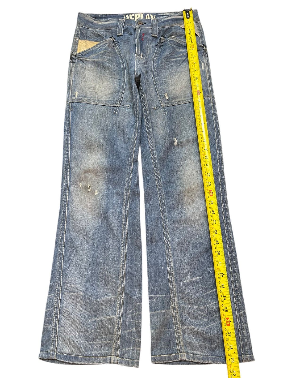Replay Vintage Replay Blue Mud Wash Blue Faded Style Loose Jeans Size US 30 / EU 46 - 13 Thumbnail