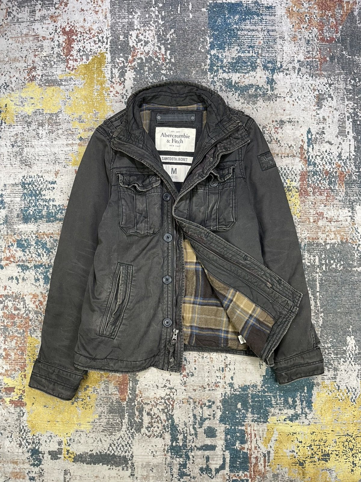 Vtg Abercrombie & Fitch Utility Sawtooth Jacket