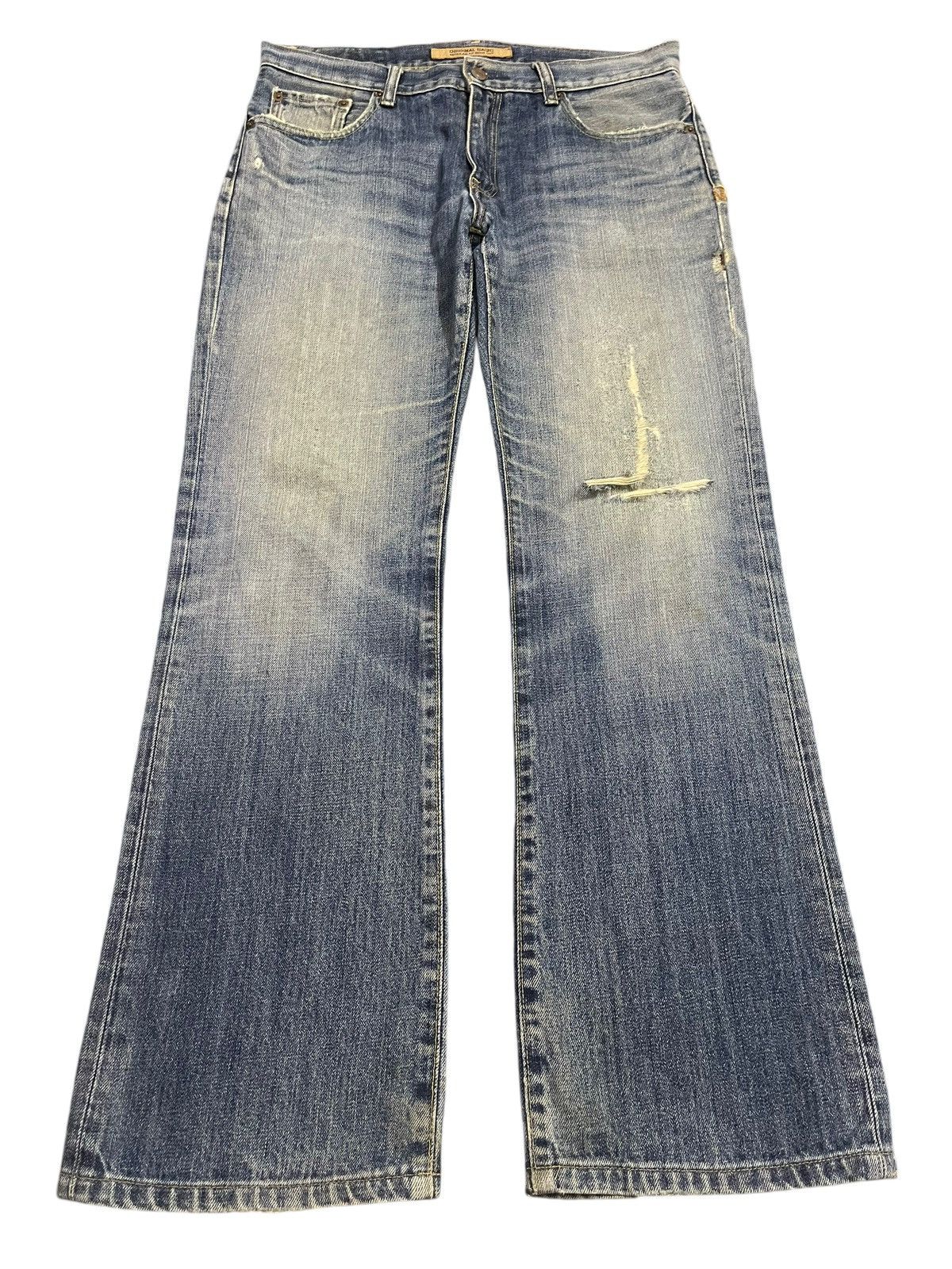 Uniqlo Vintage Japanese Uniqlo Blue Faded Wash Distress Baggy Jeans Size US 32 / EU 48 - 1 Thumbnail