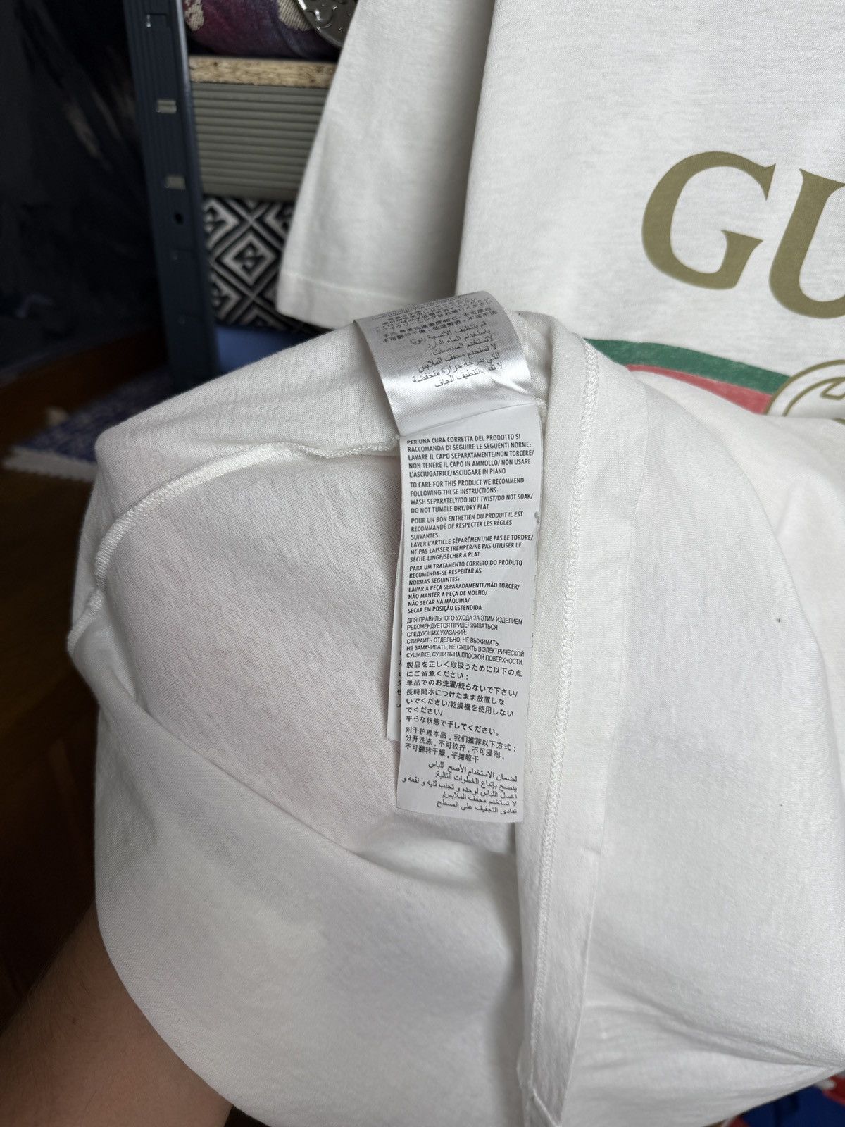 Gucci Gucci Big Logo White Tee Embroidered Flower Size US S / EU 44-46 / 1 - 10 Thumbnail