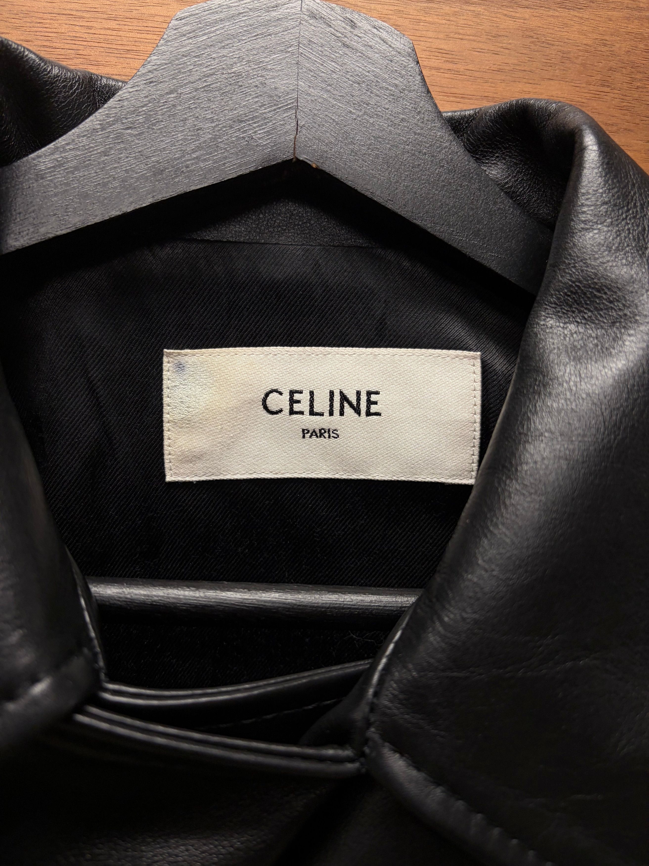 Celine SS2019 Celine by Hedi Slimane Runway Look 13 Padded Calfskin Leather Biker Jacket Size US M / EU 48-50 / 2 - 4 Thumbnail