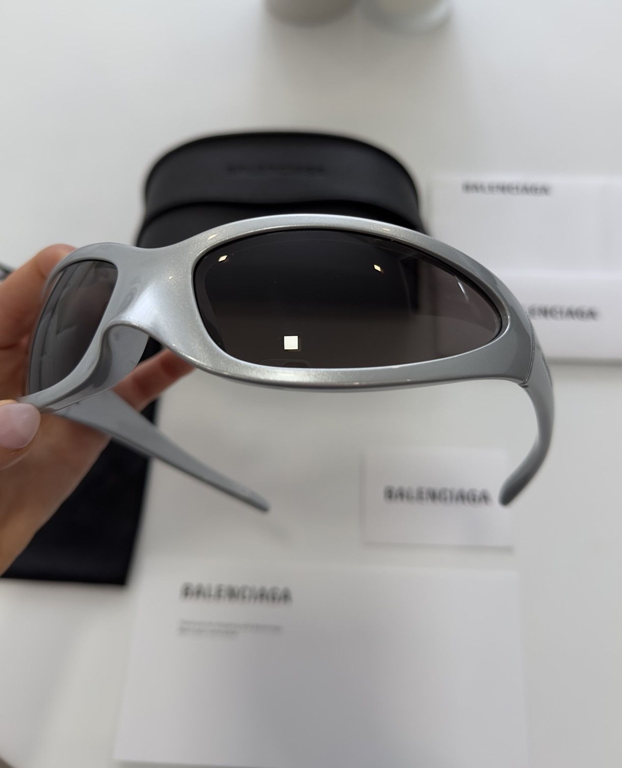 Balenciaga Balenciaga Silver Skin x Cat XL Sunglasses Size ONE SIZE - 4 Thumbnail