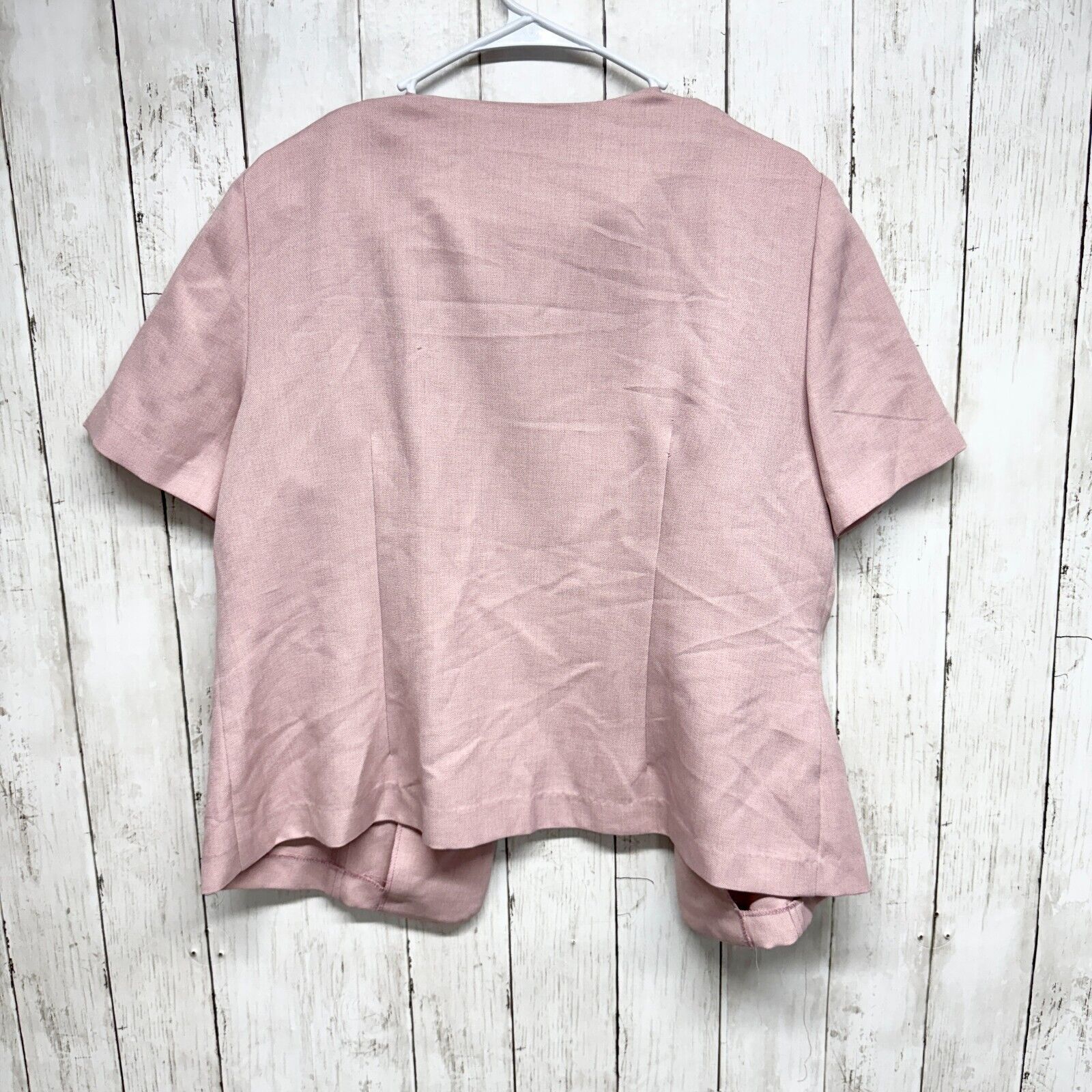 Vintage VTG Kari New York Short Sleeve Pattern Striped Pink Jacket Size XXL / US 16-18 / IT 52-54 - 3 Thumbnail