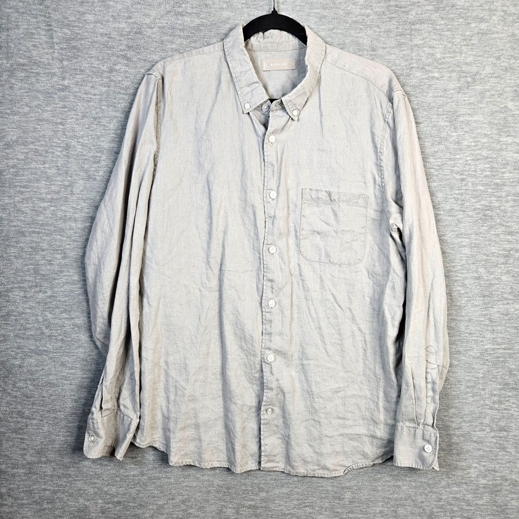 Everlane Everlane Button-Up Shirt Men’s Long Sleeve Linen Gray Size L Regular Chest 42 Vintage? No Size US L / EU 52-54 / 3 - 2 Thumbnail