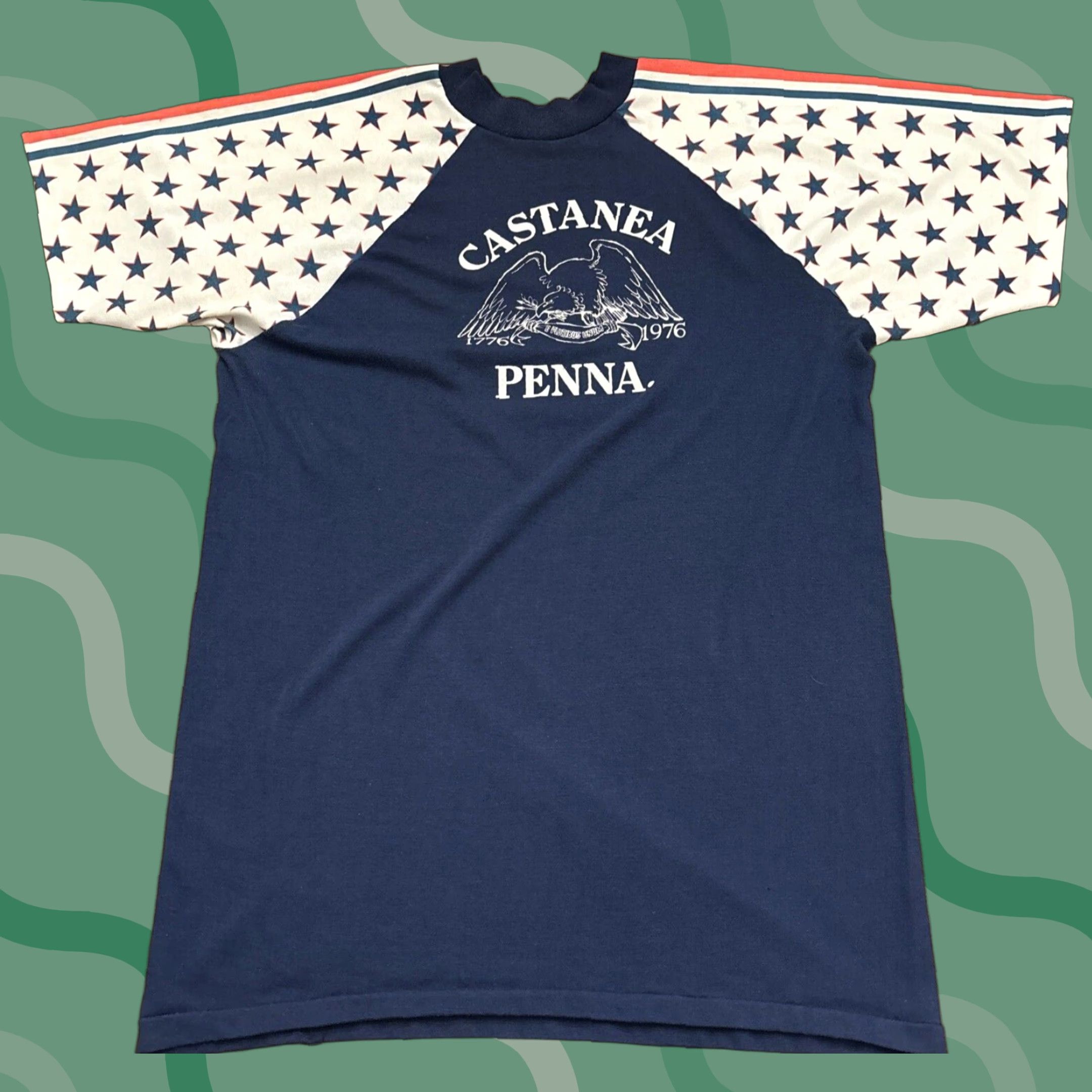Vintage VINTAGE Castanea Pennsylvania Bicentennial T Shirt Men XL Blue Patriotic 1976 Mens Size US XL / EU 56 / 4 - 1 Thumbnail