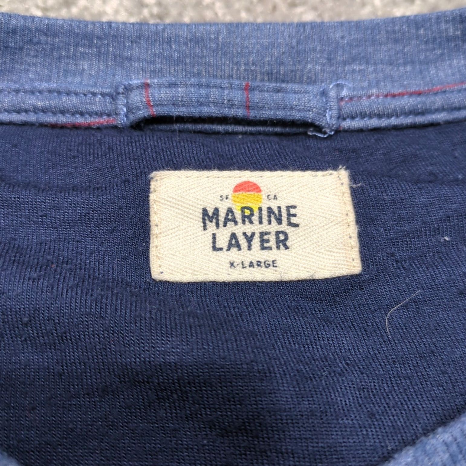 Marine Layer VINTAGE Marine Layer Henley Shirt Mens XL Blue Stripe Pullover Casual Base Layer Size US XL / EU 56 / 4 - 3 Thumbnail
