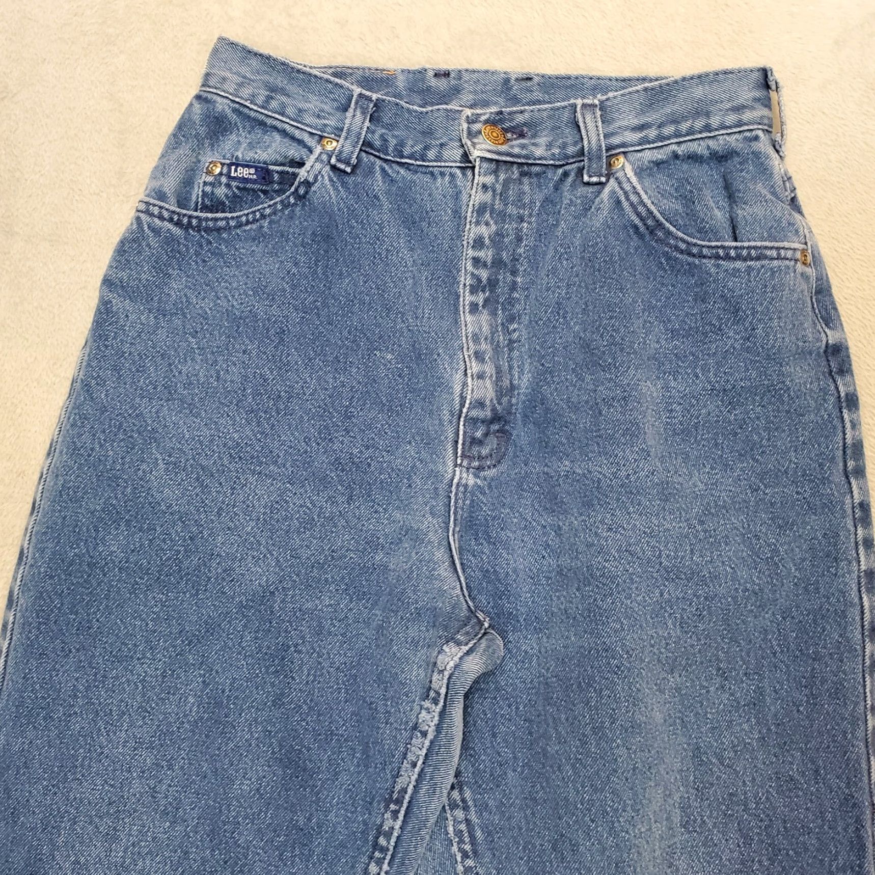 Lee VINTAGE Lee Jeans Womens 12 High Rise 28x29 Blue Denim Mom USA 90s Jeans Womens Tips: Pockets, Regular, Cotton, Zip, Medium Wash Size 34" / US 12 / IT 48 - 2 Thumbnail