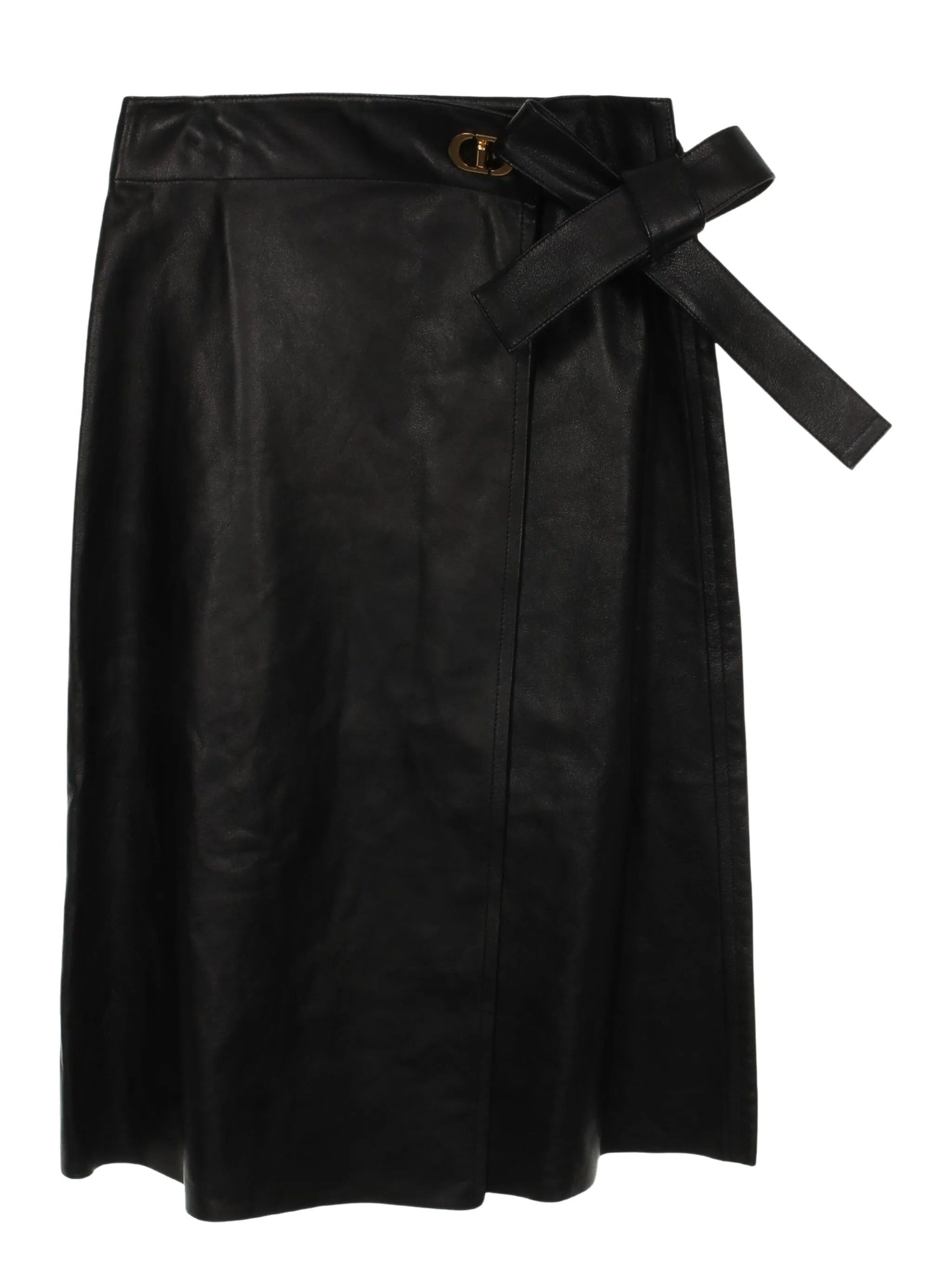 Dior o1y0825 Leather Midi Skirt in Black Size 30" / US 8 / IT 44 - 1 Thumbnail