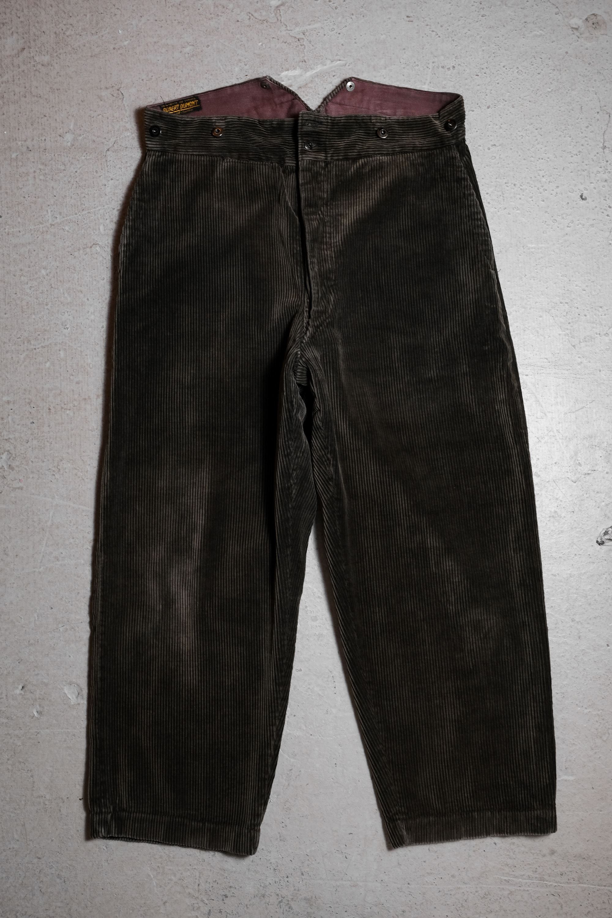 French 1940~50’s Vintage Corduroy Buckle Work Pants