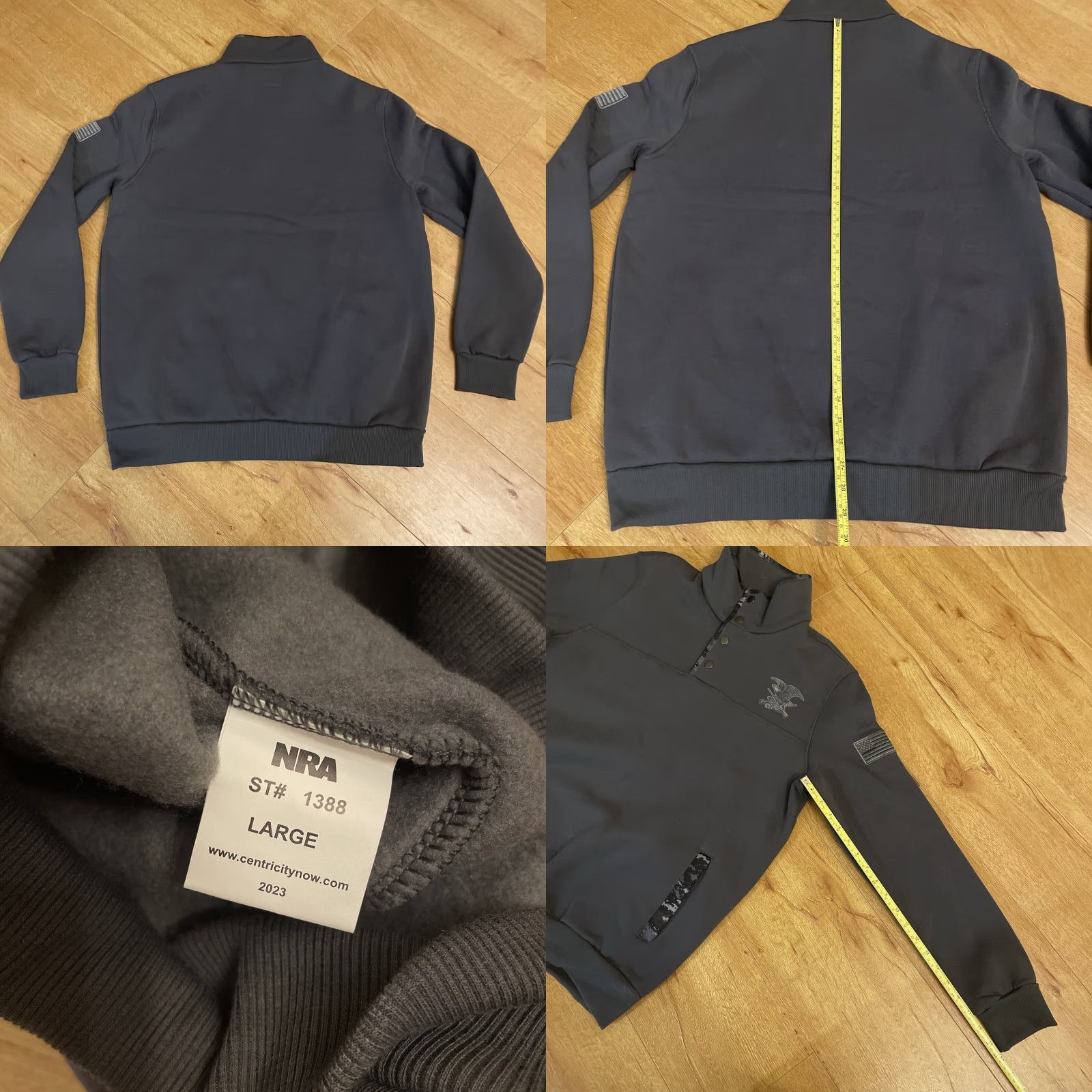 Logo 7 NRA Sweatshirt Men’s Large Pullover 1/4 Snap Button Mock Neck Grey Camo Logo Size US L / EU 52-54 / 3 - 8 Thumbnail