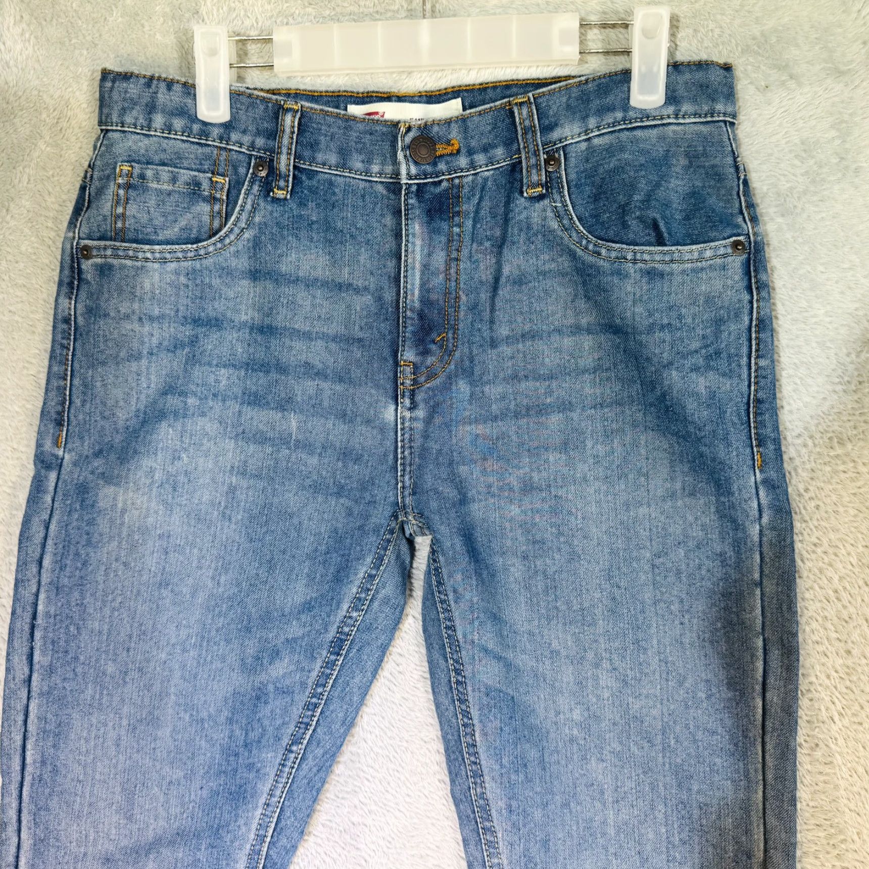 Levi's Levi's 511 Slim Jeans Mens 29x31 Blue Light Wash Tapered Mid Rise Denim Zip Size US 29 - 3 Thumbnail