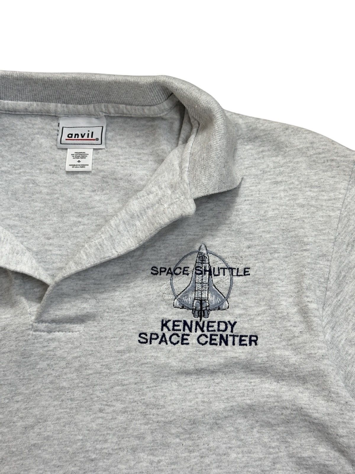 image of Vintage Kennedy Space Center Shirt Embroidered in Grey, Men's (Size Small)