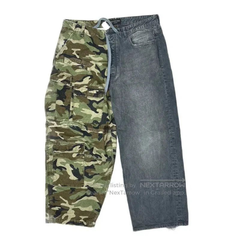 Balenciaga Balenciaga Camo Patchwork Distressed Jeans. Size US 30 / EU 46 - 1 Thumbnail