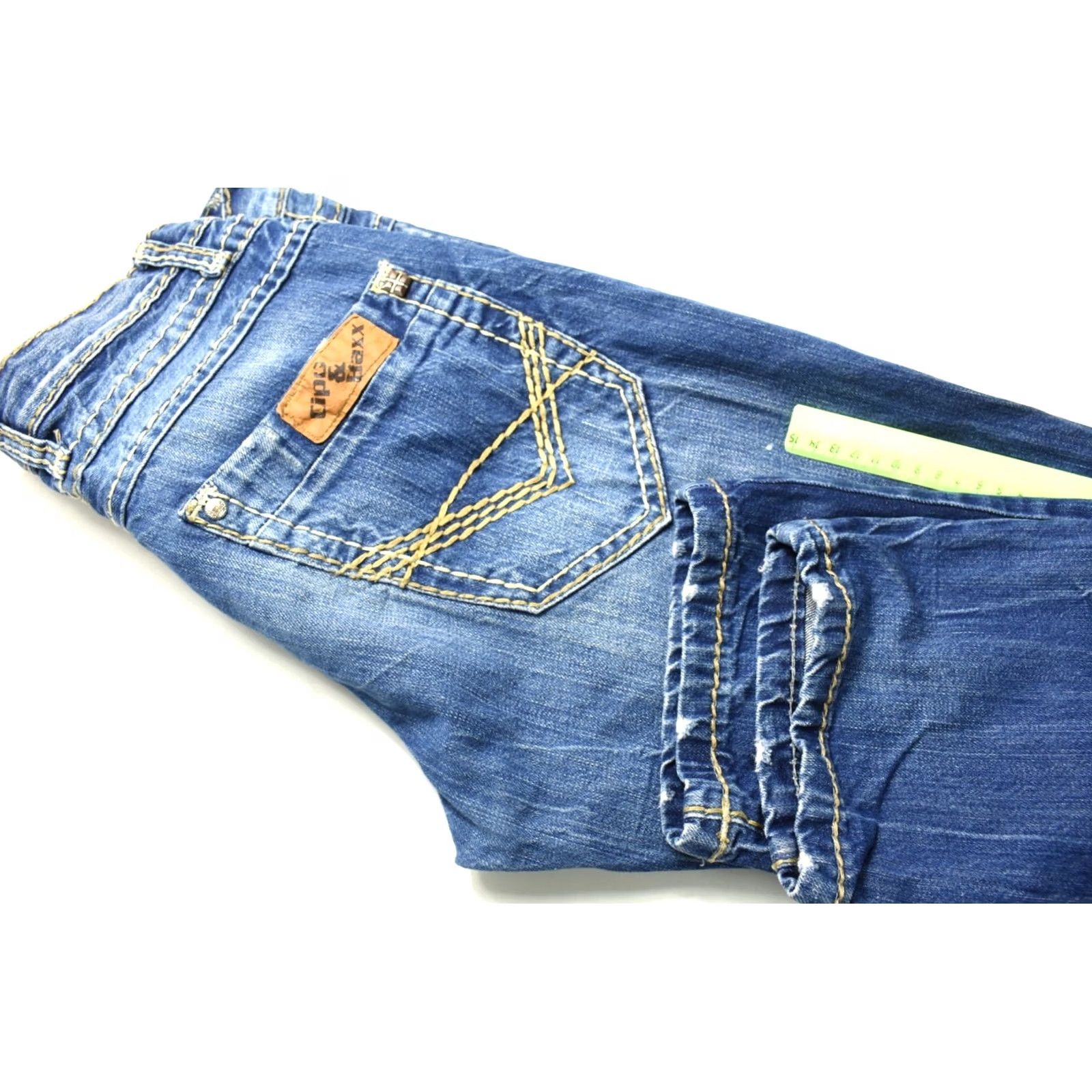 Vintage Cipo & Baxx C-688 Men's Jeans Tapered W30/L32 Button Regular Fit Blue Distressed Whiskers Size US 30 / EU 46 - 4 Thumbnail