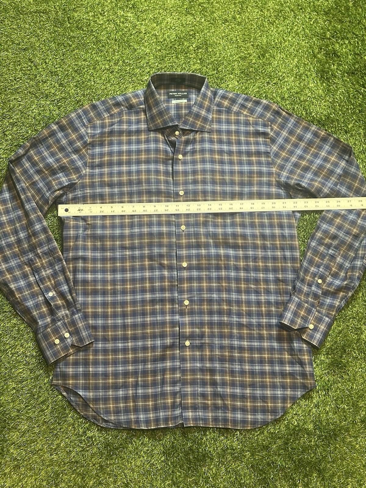 Peter Millar PETER MILLAR MENS PLAID WINTER SOFT TWILL BUTTON UP size L Size US L / EU 52-54 / 3 - 3 Thumbnail