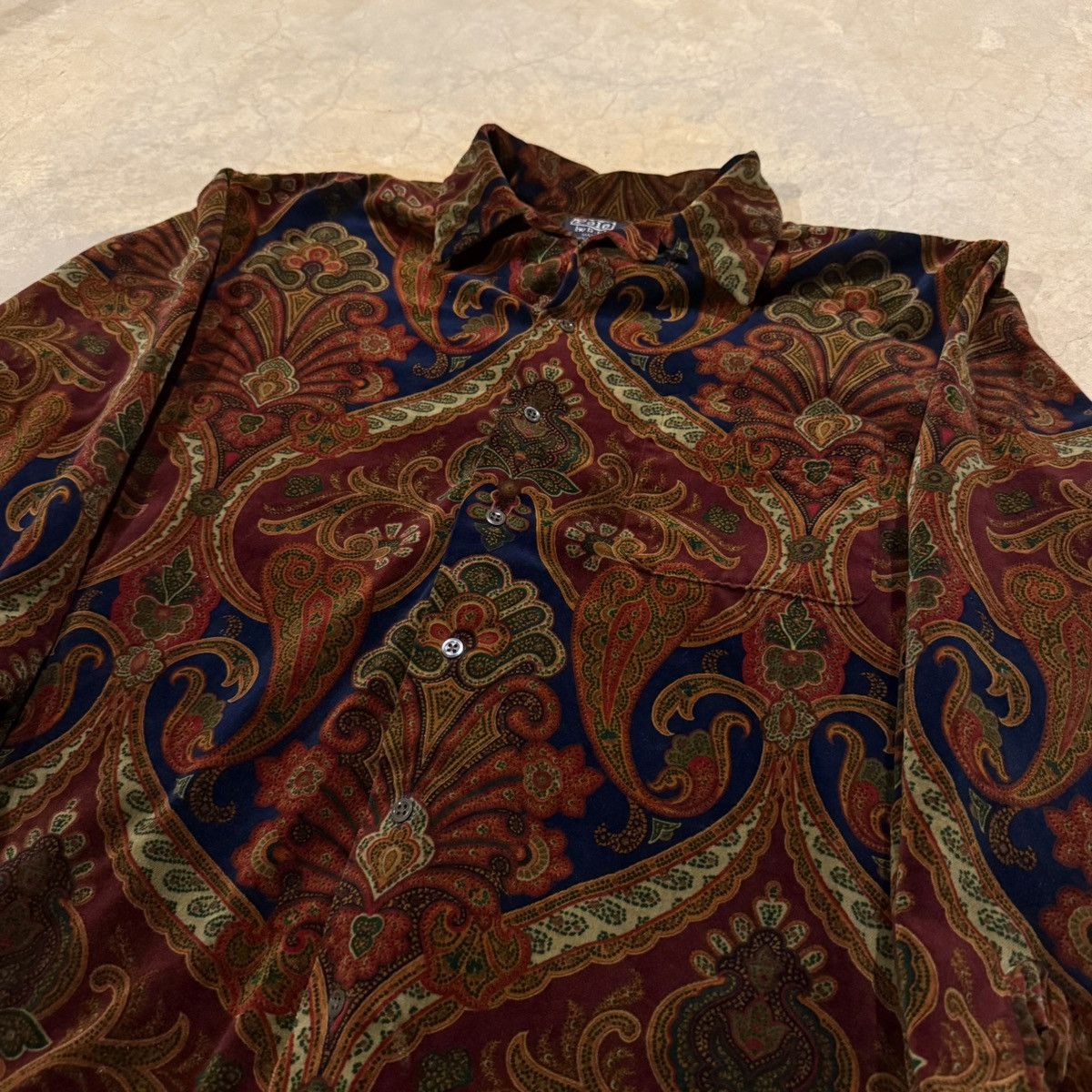 Polo Ralph Lauren Vtg 1990s Polo Ralph Lauren Velvet Paisley Button Up Shirt Size US L / EU 52-54 / 3 - 3 Thumbnail