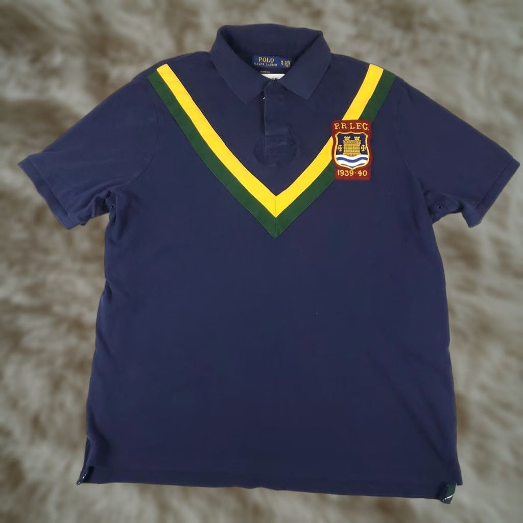 Ralph Lauren Ralph Lauren Polo Shirt Mens XL Blue Shield Patch Badge Short Sleeve Shirt Polo Size US XL / EU 56 / 4 - 1 Thumbnail
