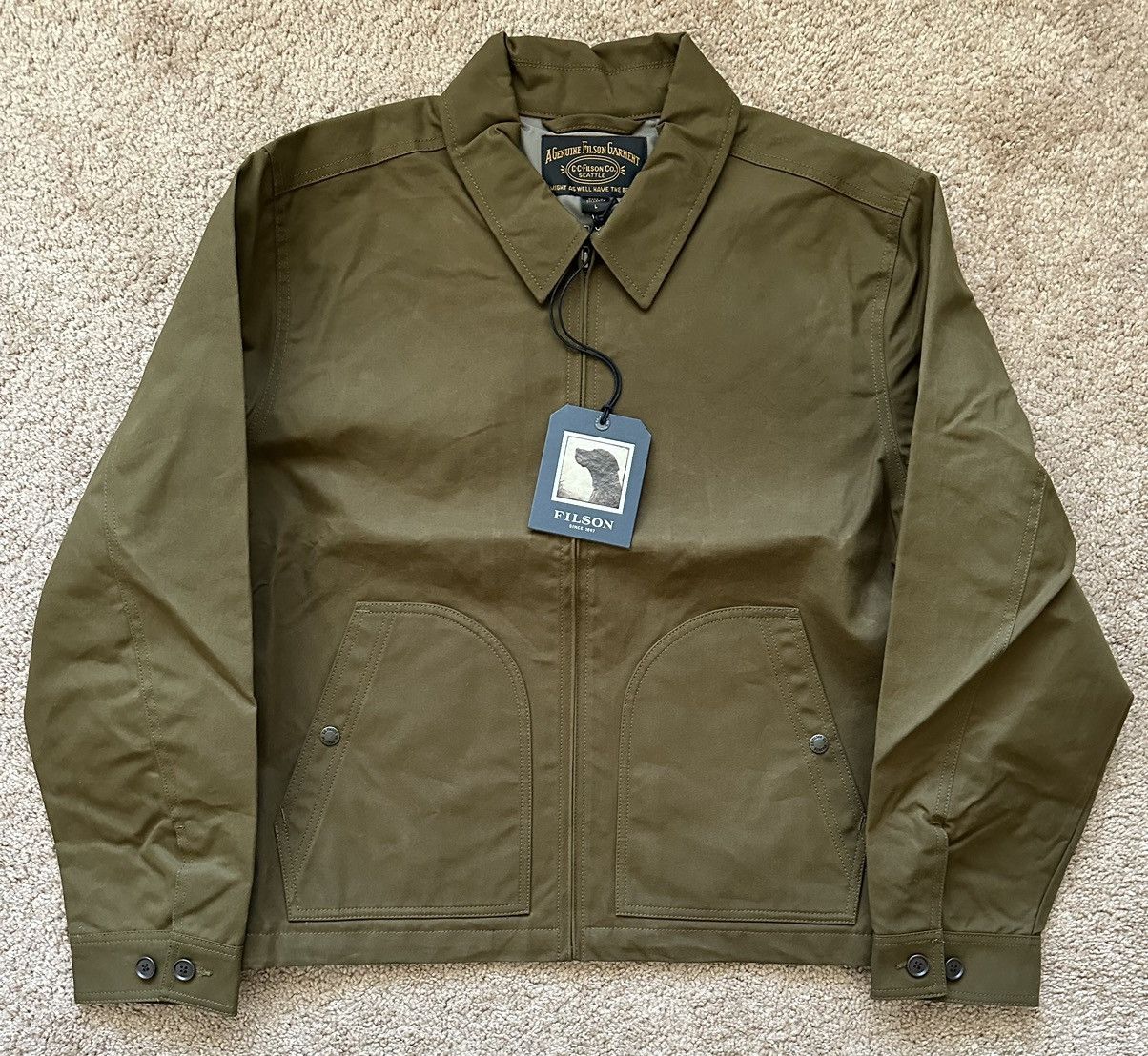 Filson Filson Ranger Crewman Jacket Dry Waxed OD L | Grailed