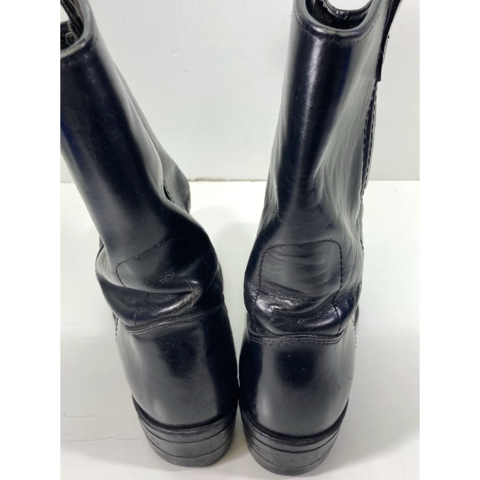 Vintage Iron Age Steel Toe Safety Roper Boots Men Size 9 EE Wide Black Leather Western Size US 9 / EU 42 - 6 Thumbnail