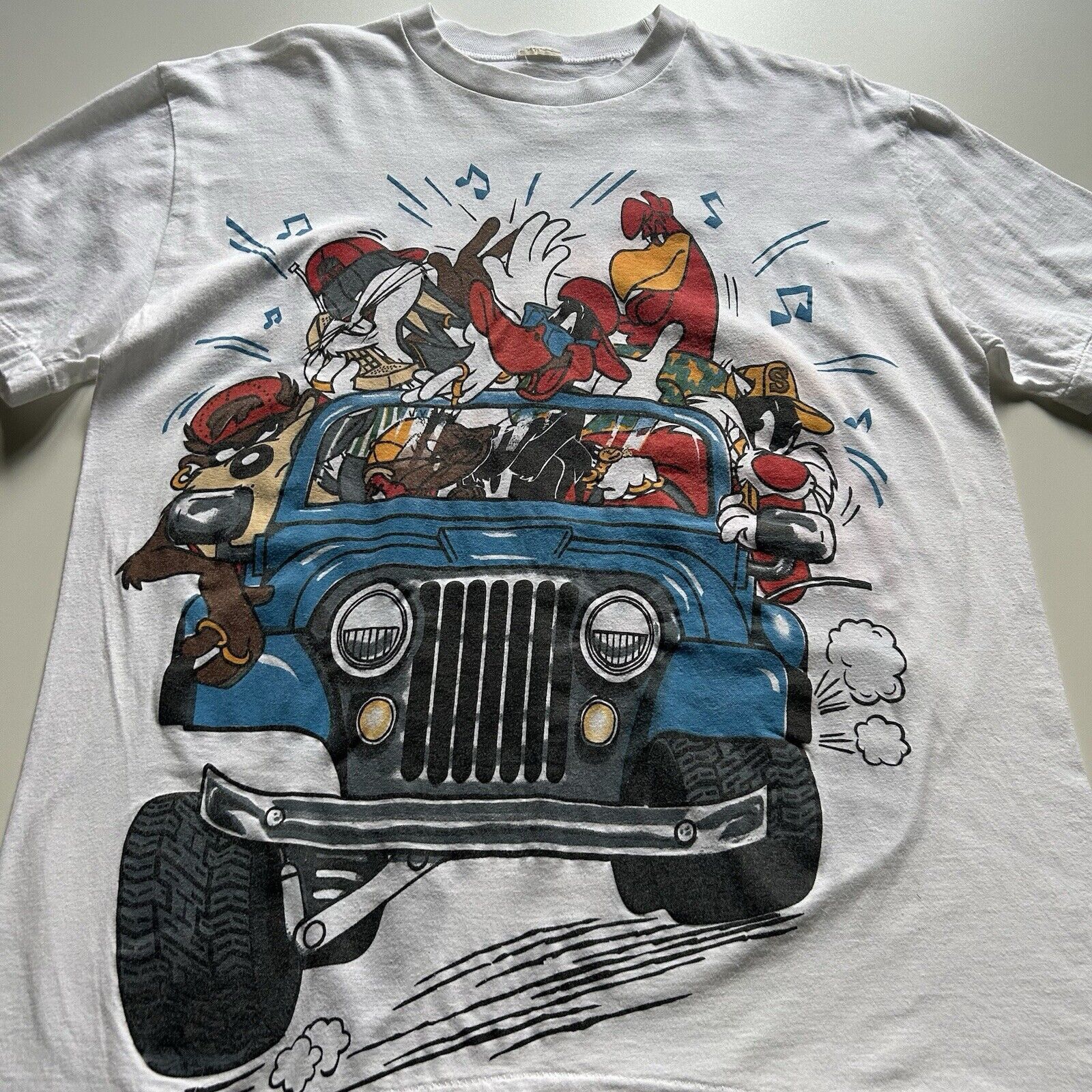 Vintage × Warner Bros Vintage 90s Looney Tunes Jeep Cartoon Graphic T Shirt Large Size US L / EU 52-54 / 3 - 2 Thumbnail