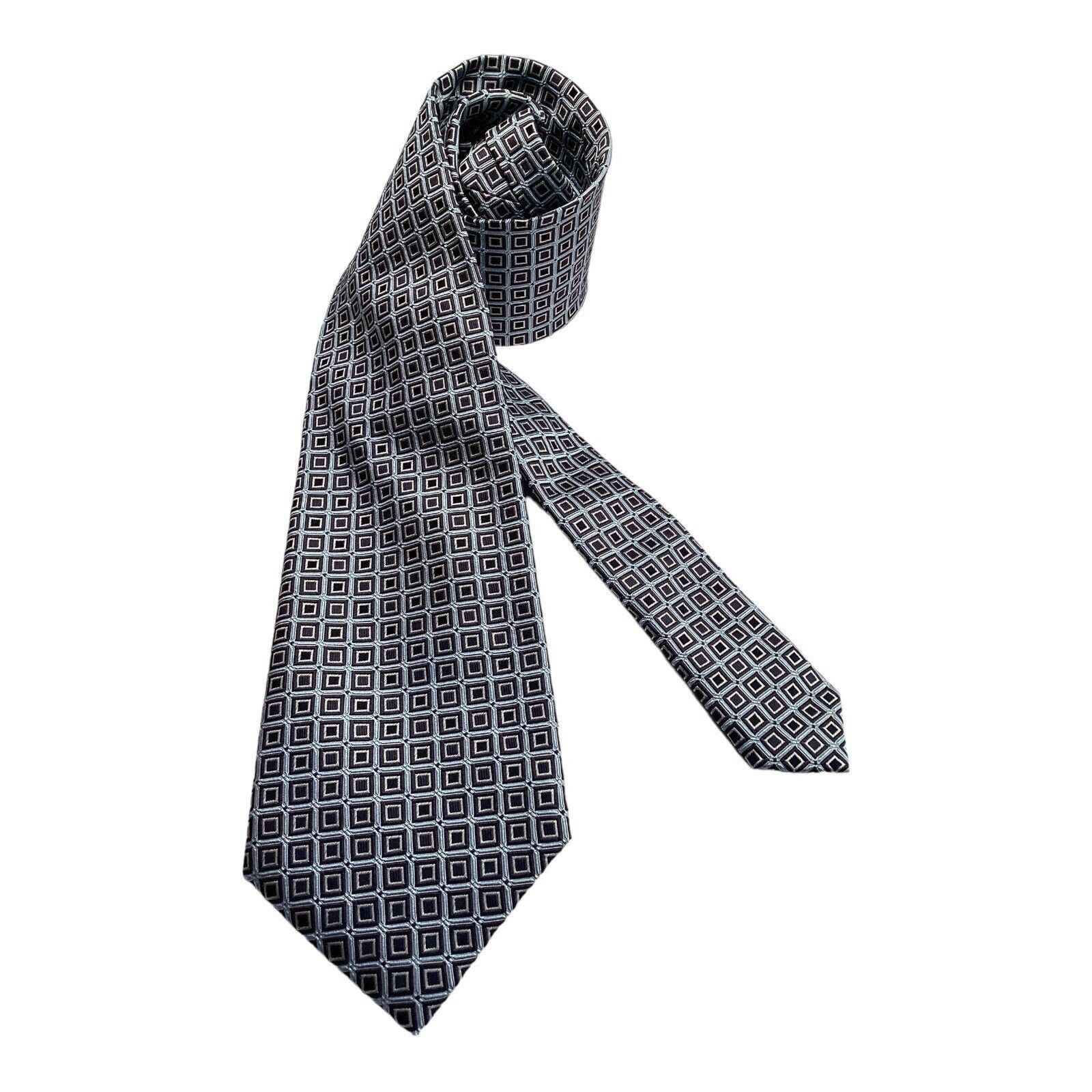 Canali CANALI Sky Blue Geometric Luxury Silk Tie Made In Italy W: 3 Size ONE SIZE - 1 Thumbnail
