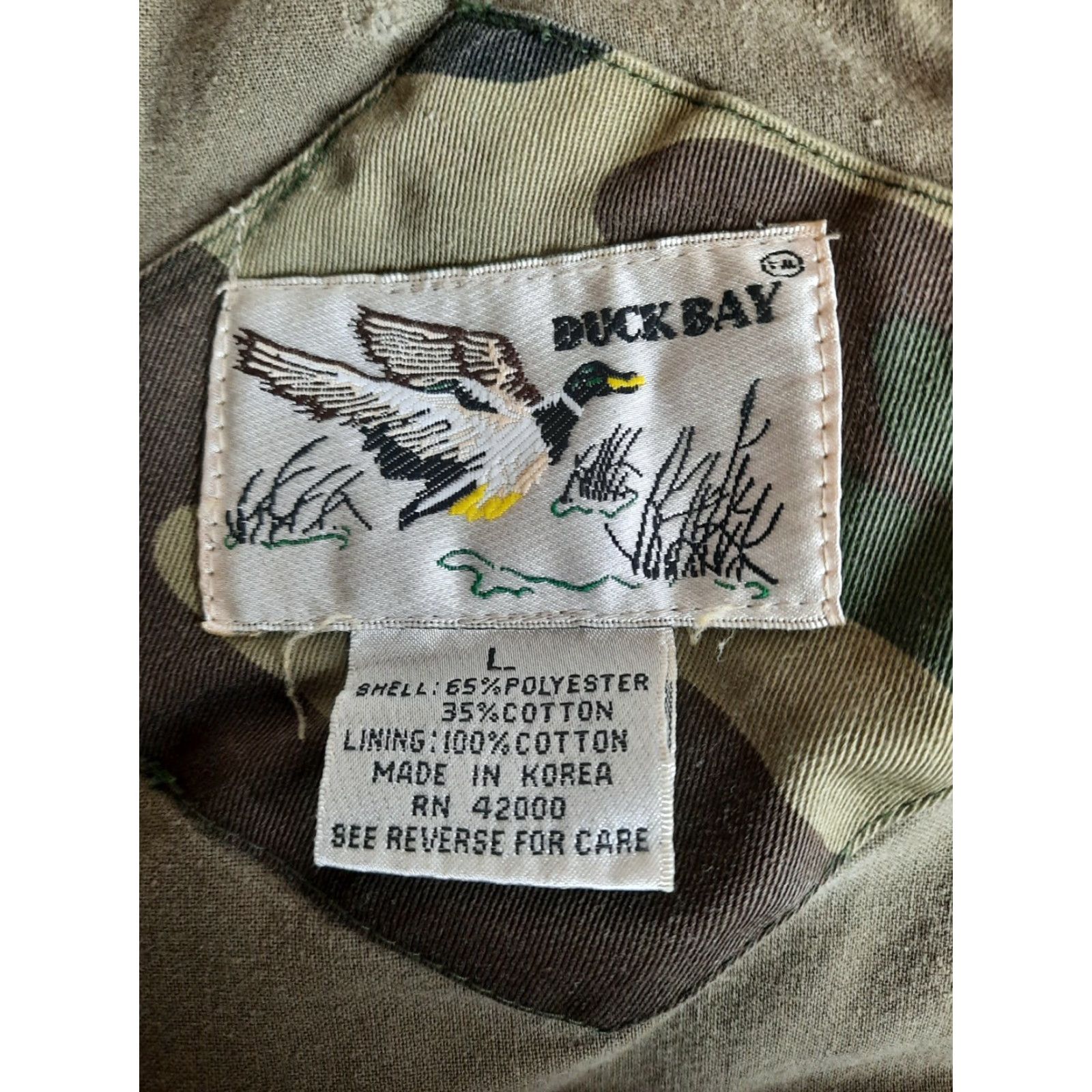 Vintage VINTAGE Duck Bay Camouflage Coat/Jacket Hunting Large Denim Camo Men Size US L / EU 52-54 / 3 - 3 Thumbnail