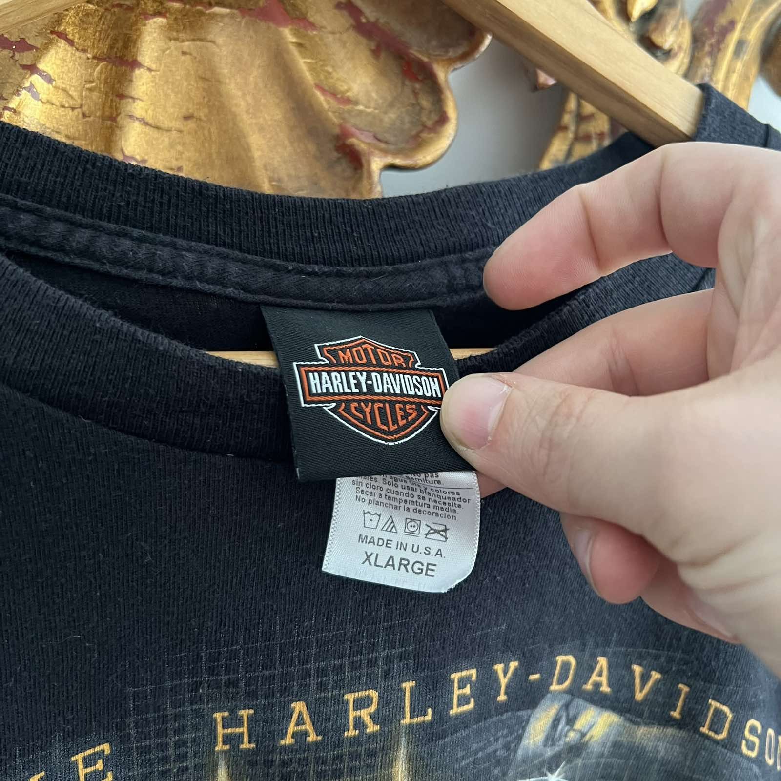 Harley Davidson × Vintage Vintage Harley Davidson Motorcycle T-shirt Size US XL / EU 56 / 4 - 4 Thumbnail