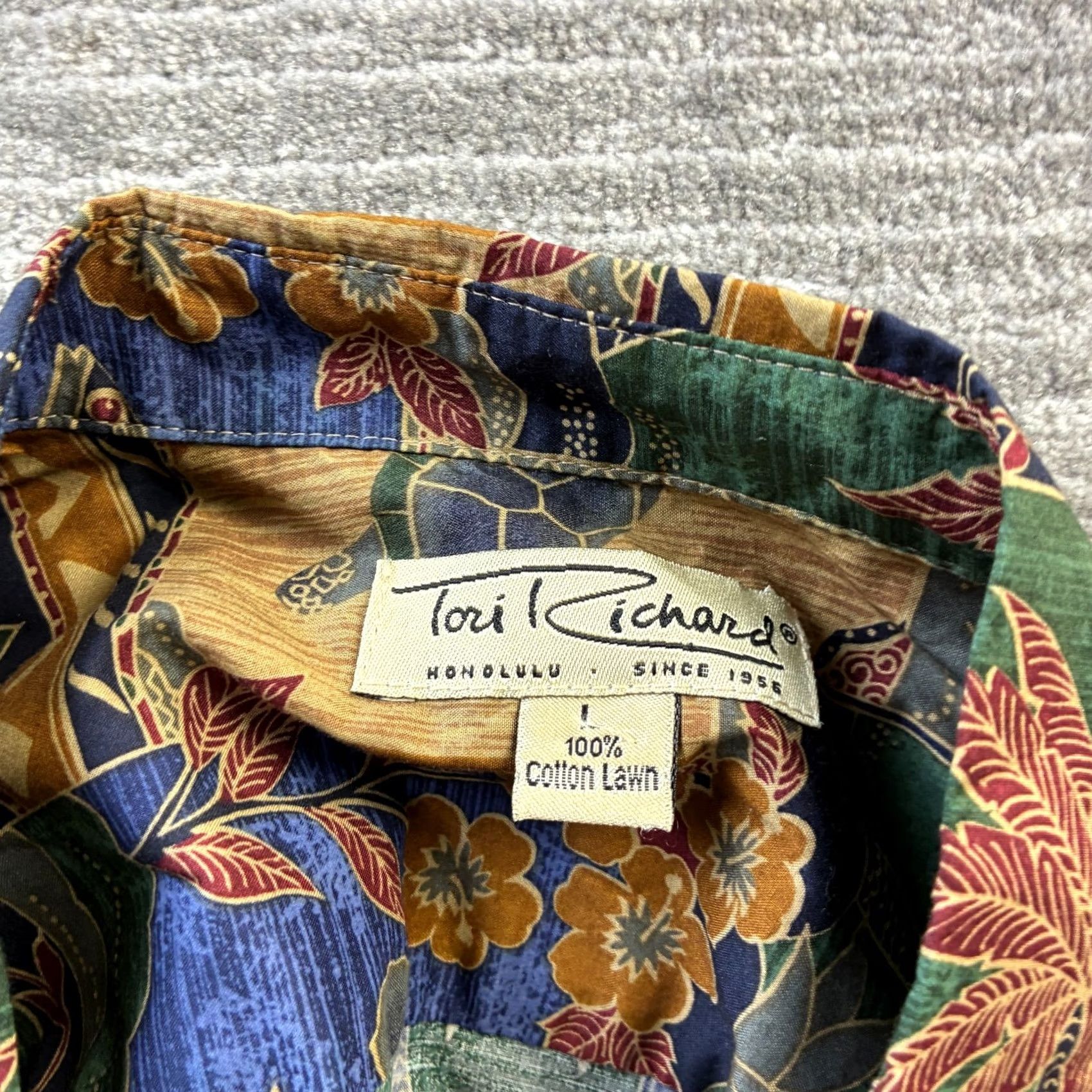 Tori Richard Tori Richard Shirt Mens Large Button Camp Hawaiian Cotton Lawn All Over Print Size US L / EU 52-54 / 3 - 5 Thumbnail