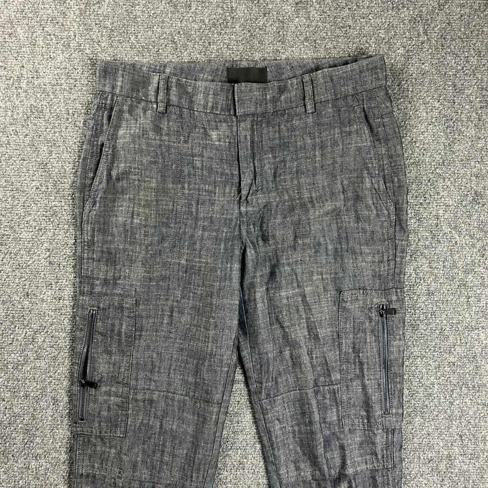 Vince Vince Pants Womens 26 Blue Cargo Tapered Leg Lyocell Linen Size 30" / US 8 / IT 44 - 2 Thumbnail