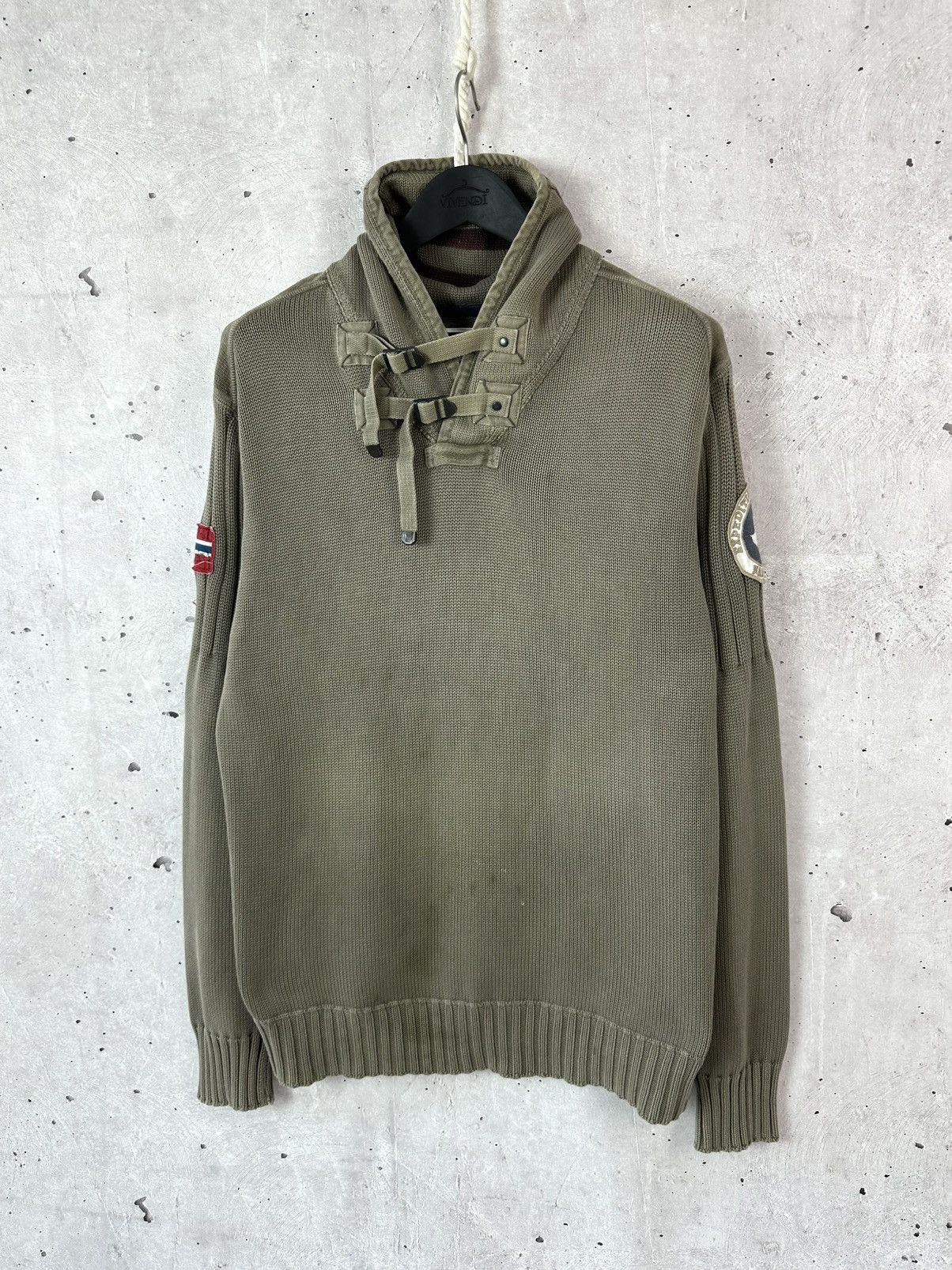 Napapijri Vintage Napapijri Knit Khaki Bondage Jumper Size US XXL / EU 58 / 5 - 2 Thumbnail